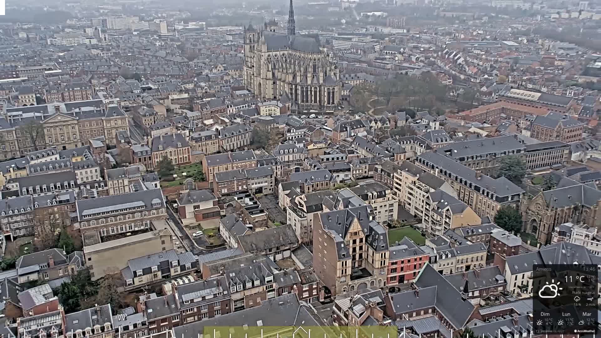 Amiens City Panaromic Skyline PTZ Live Cam - Amiens, Somme, Hauts-de-France, France