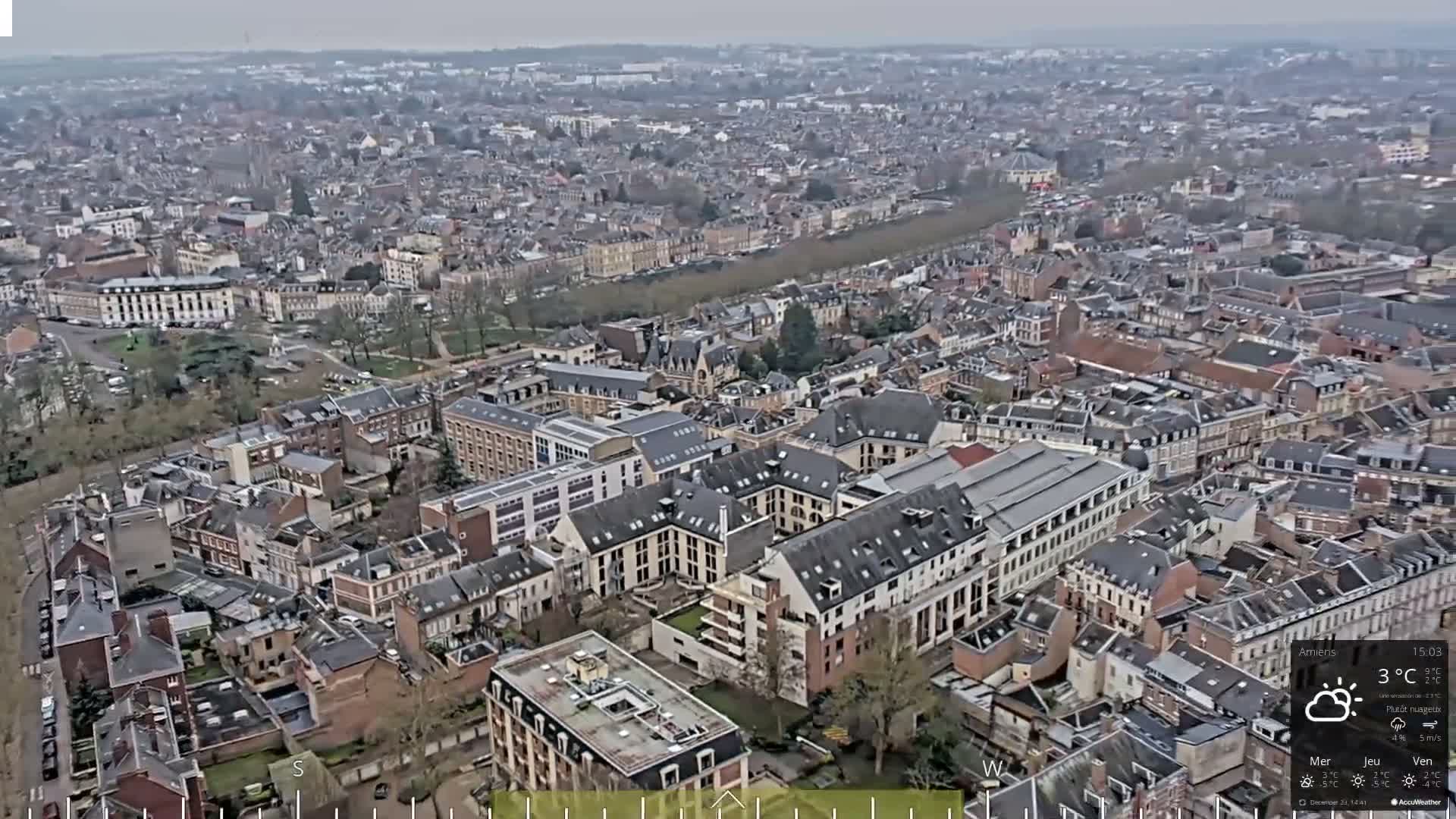 Amiens City Panaromic Skyline PTZ Live Cam - Amiens, Somme, Hauts-de-France, France