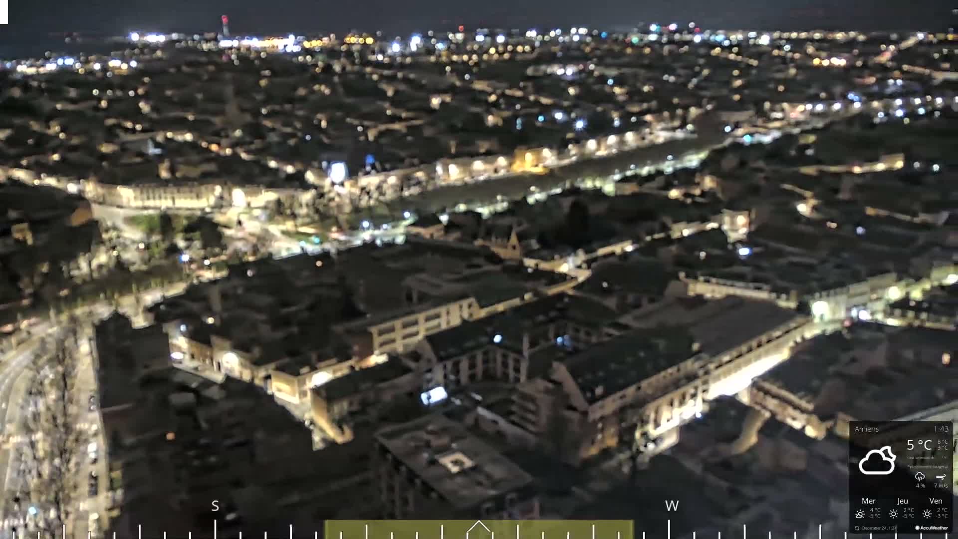 Amiens City Panaromic Skyline PTZ Live Cam - Amiens, Somme, Hauts-de-France, France