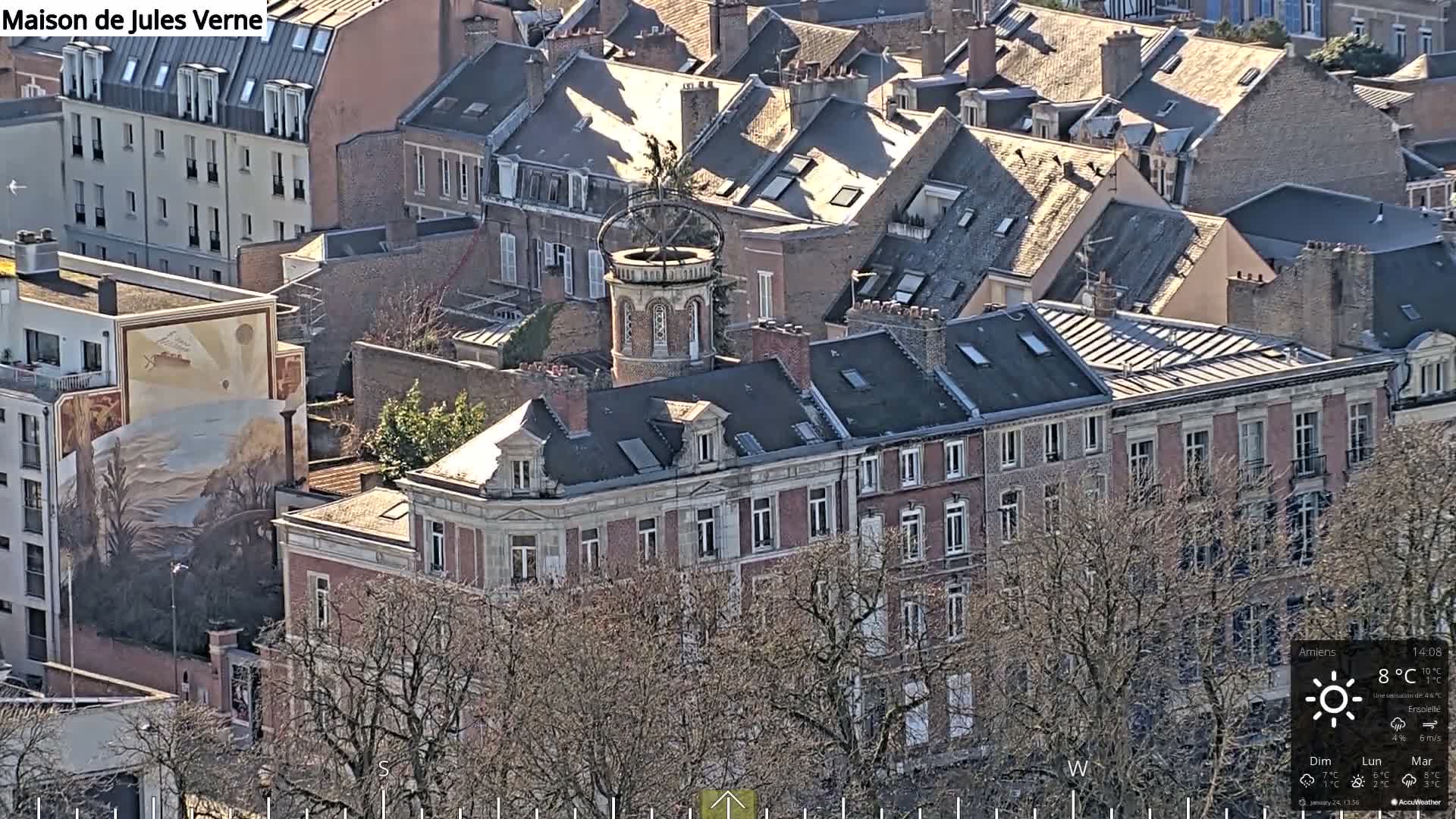 Amiens City Panaromic Skyline PTZ Live Cam - Amiens, Somme, Hauts-de-France, France