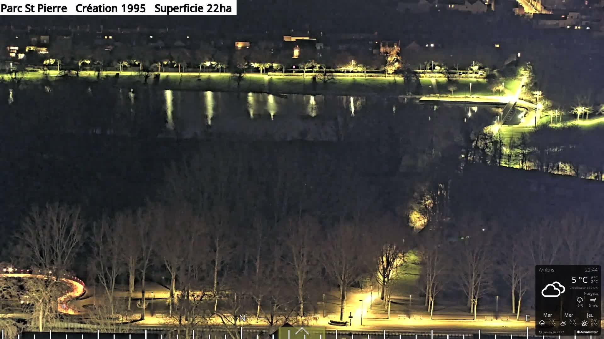 Amiens City Panaromic Skyline PTZ Live Cam - Amiens, Somme, Hauts-de-France, France