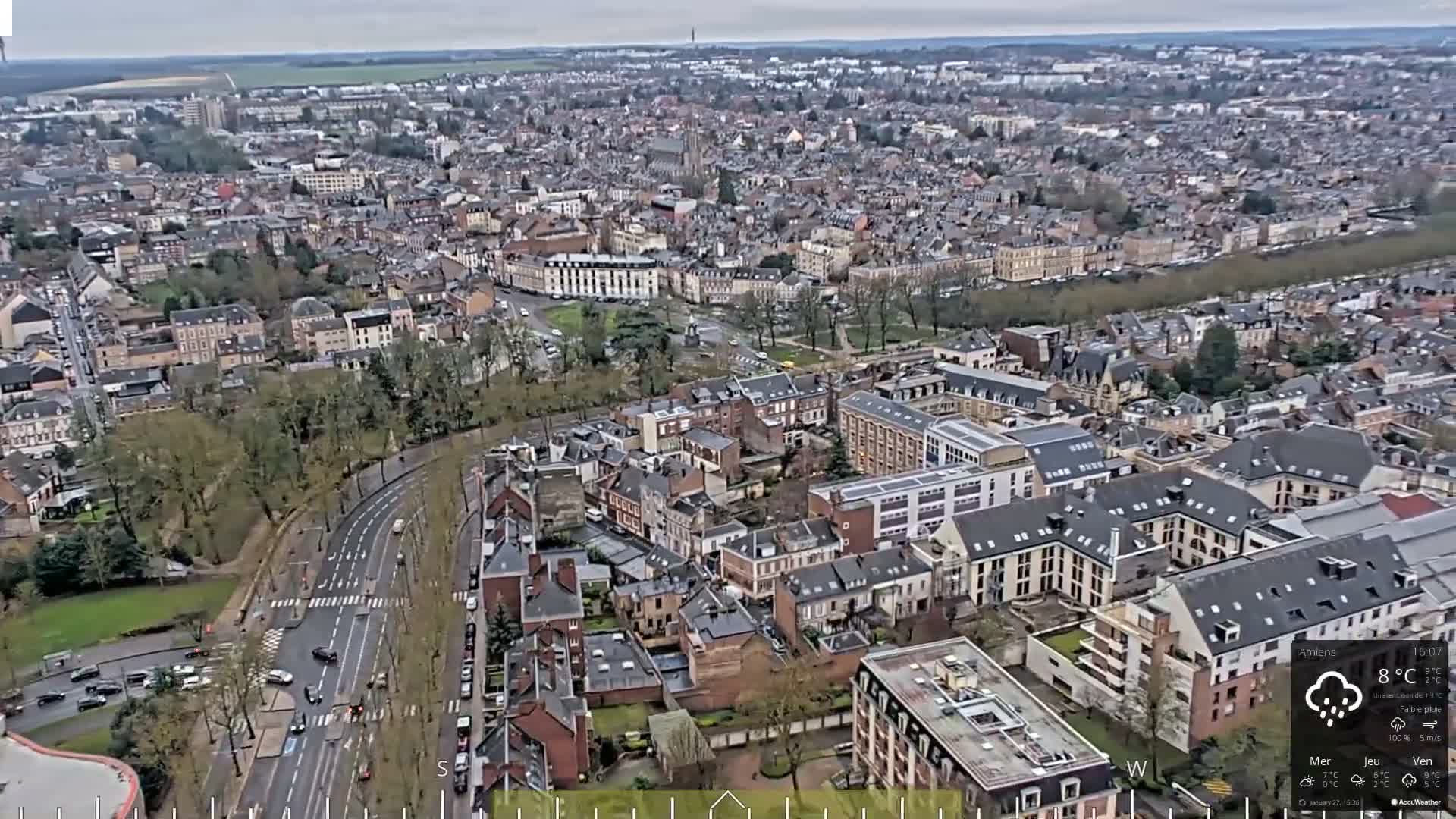 Amiens City Panaromic Skyline PTZ Live Cam - Amiens, Somme, Hauts-de-France, France