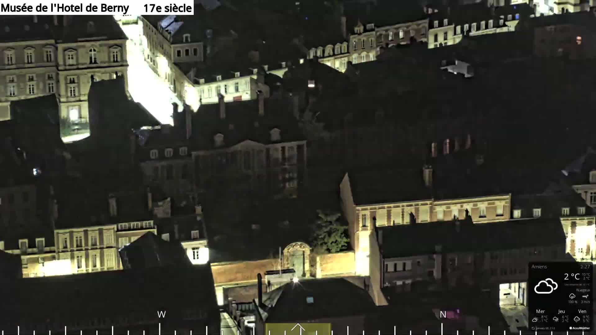 Amiens City Panaromic Skyline PTZ Live Cam - Amiens, Somme, Hauts-de-France, France