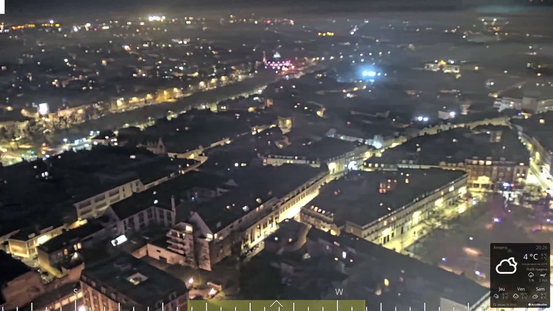 Amiens City Panaromic Skyline PTZ Live Cam - Amiens, Somme, Hauts-de-France, France