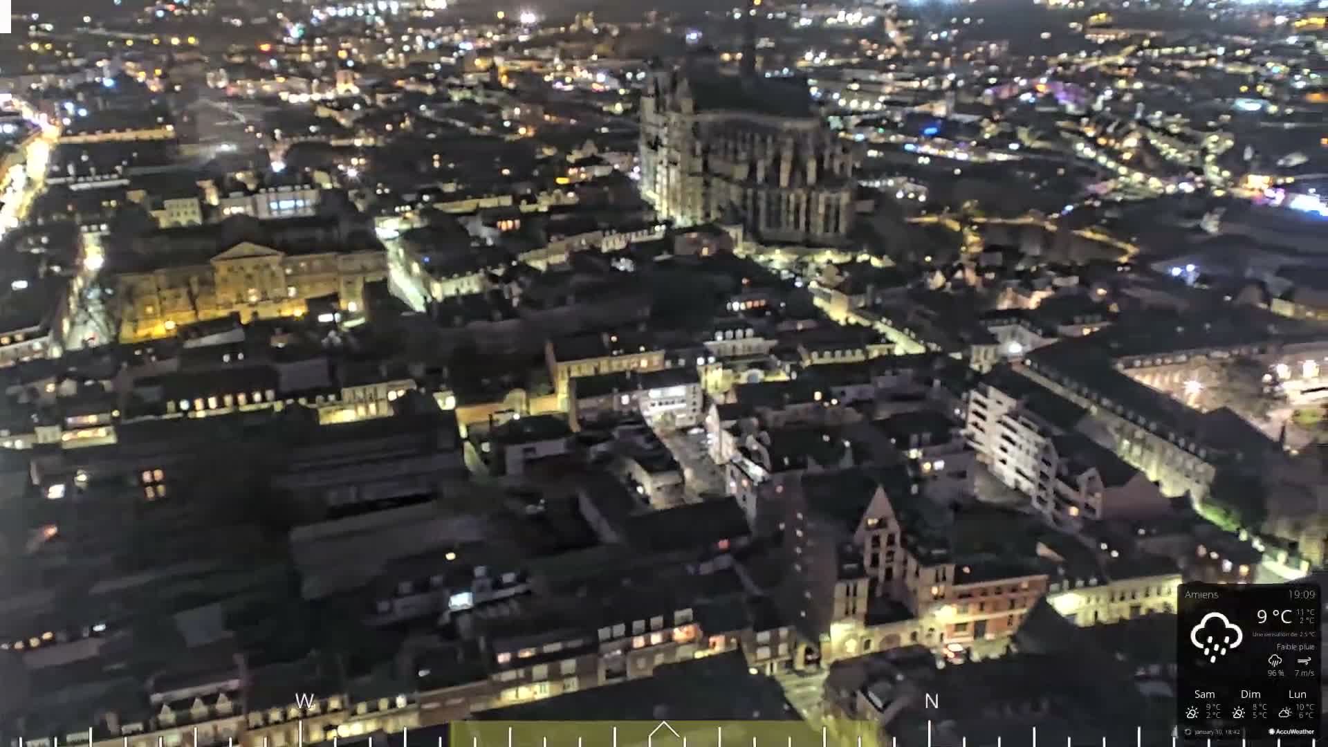 Amiens City Panaromic Skyline PTZ Live Cam - Amiens, Somme, Hauts-de-France, France