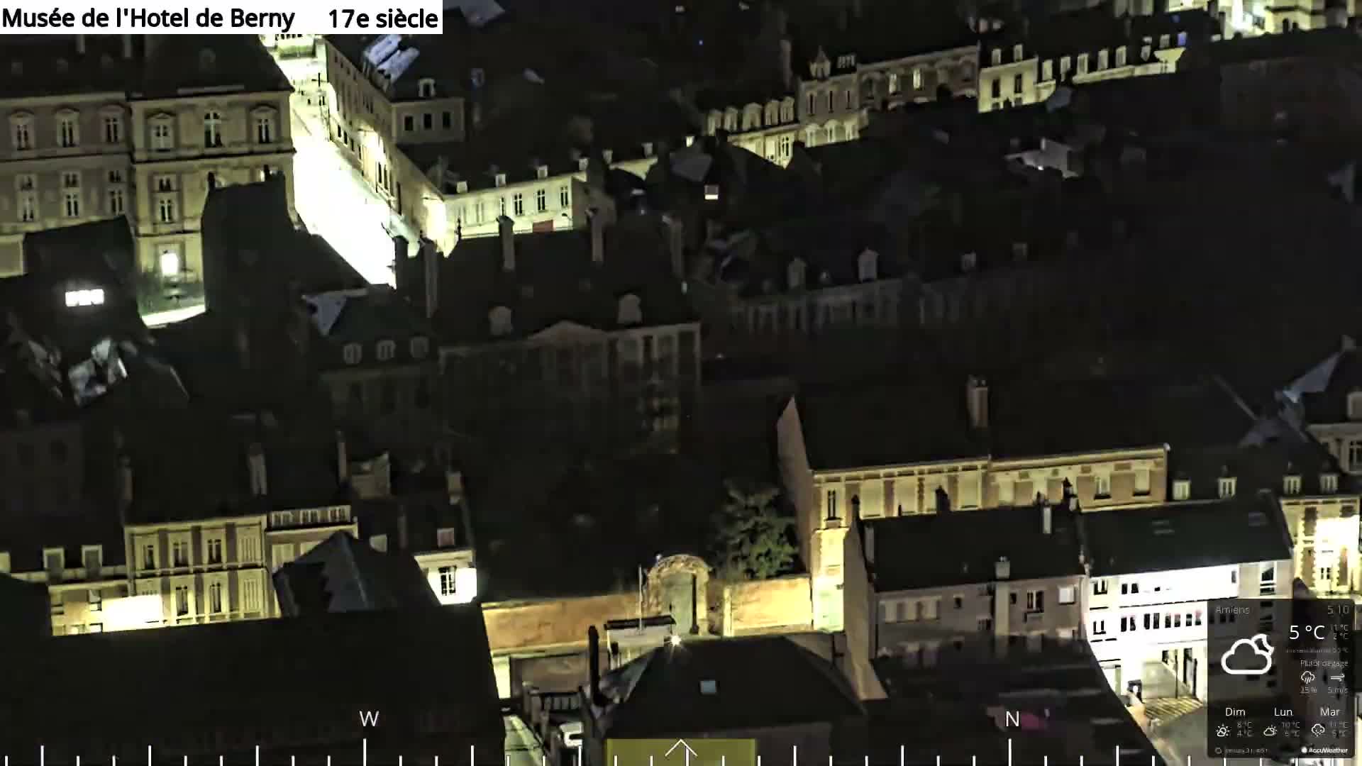 Amiens City Panaromic Skyline PTZ Live Cam - Amiens, Somme, Hauts-de-France, France