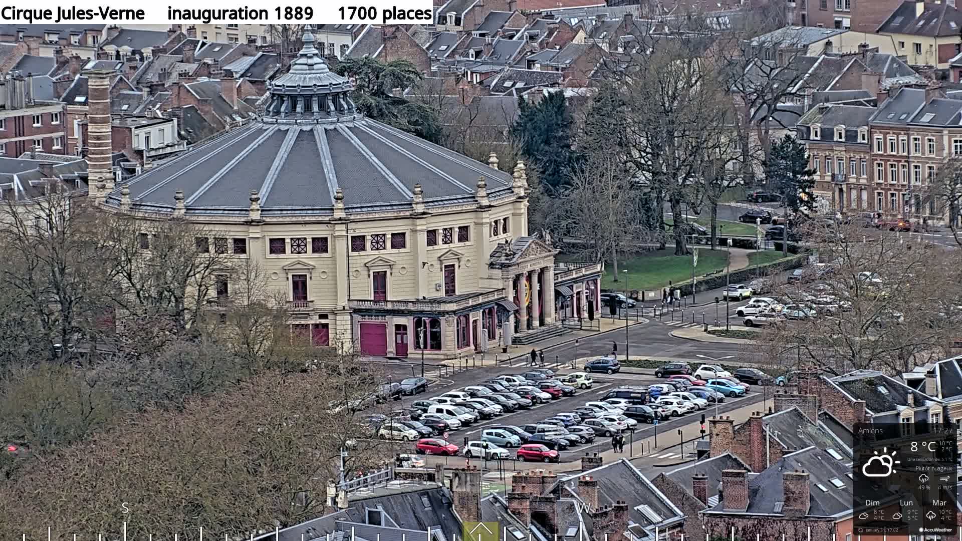 Amiens City Panaromic Skyline PTZ Live Cam - Amiens, Somme, Hauts-de-France, France