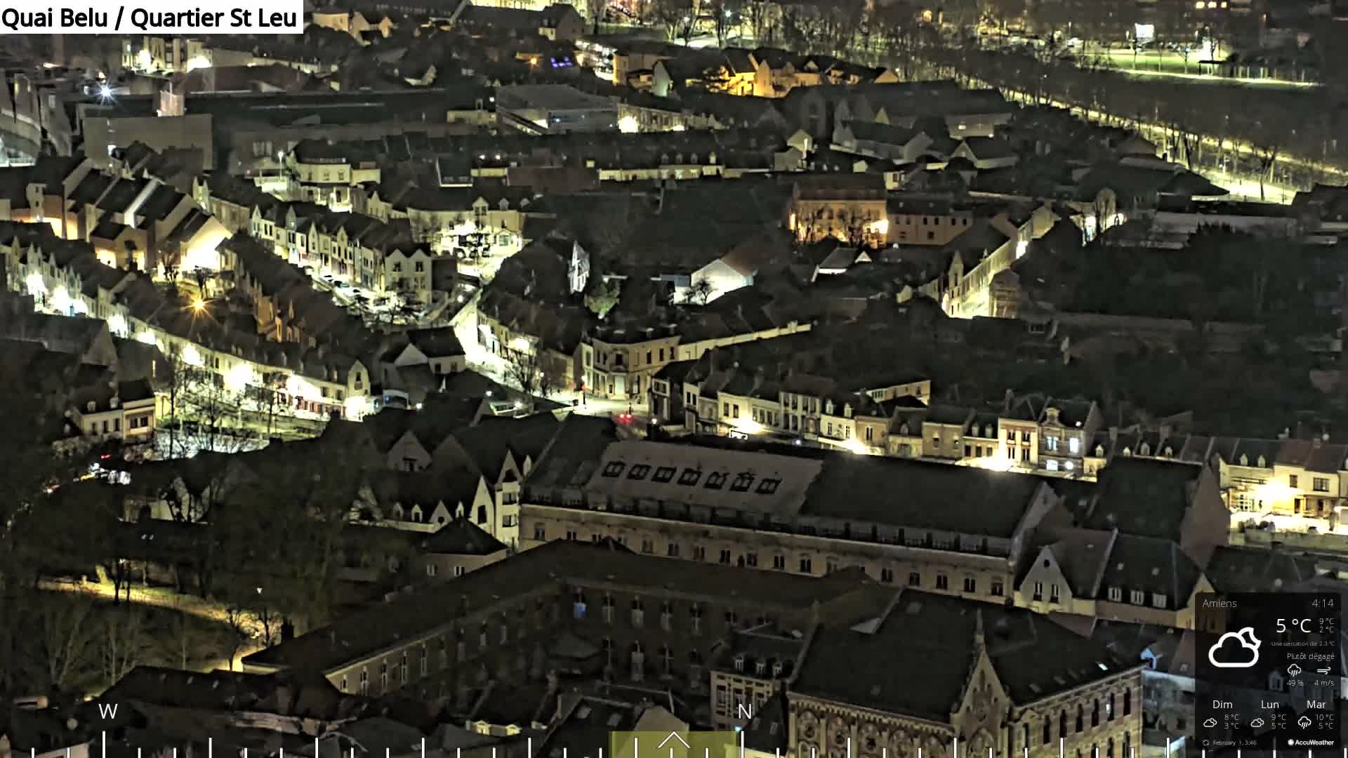 Amiens City Panaromic Skyline PTZ Live Cam - Amiens, Somme, Hauts-de-France, France