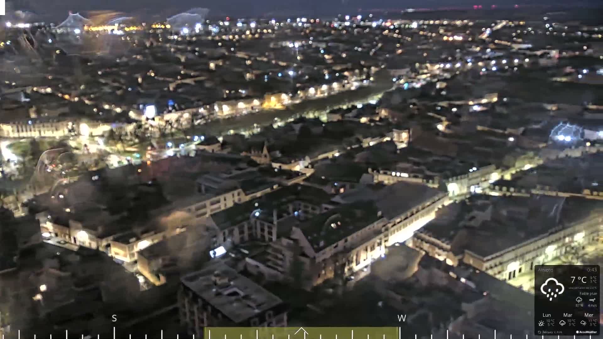 Amiens City Panaromic Skyline PTZ Live Cam - Amiens, Somme, Hauts-de-France, France