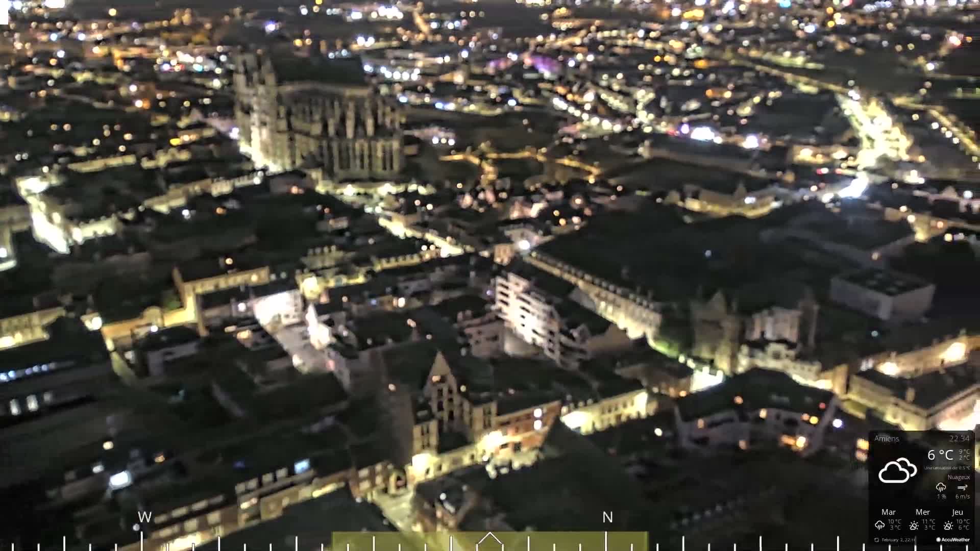 Amiens City Panaromic Skyline PTZ Live Cam - Amiens, Somme, Hauts-de-France, France