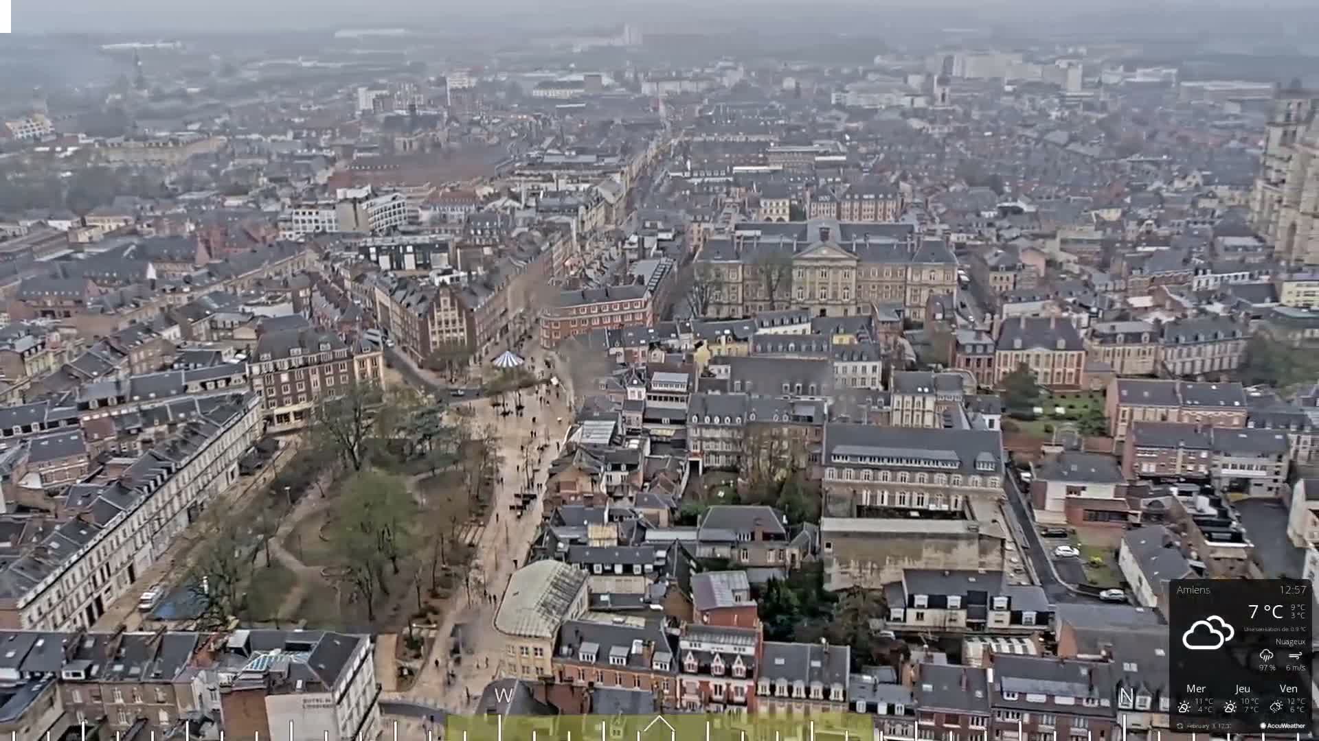 Amiens City Panaromic Skyline PTZ Live Cam - Amiens, Somme, Hauts-de-France, France
