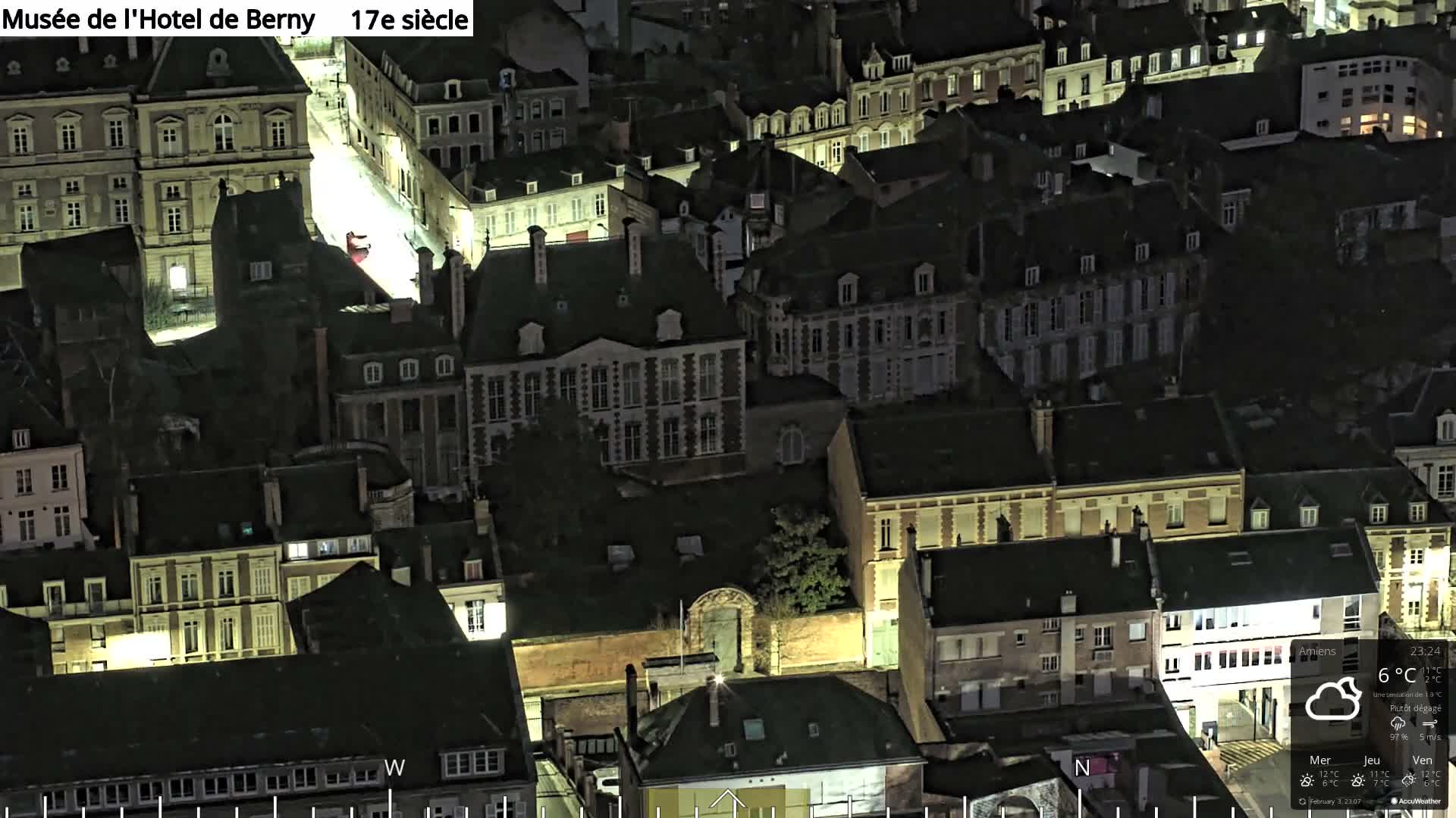 Amiens City Panaromic Skyline PTZ Live Cam - Amiens, Somme, Hauts-de-France, France