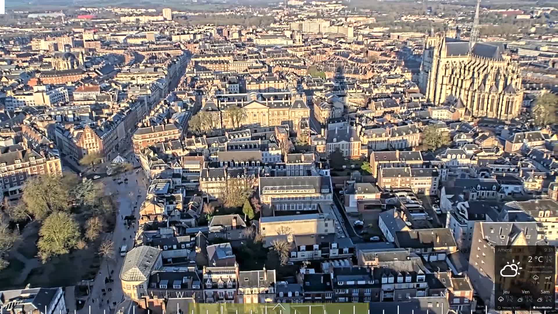 Amiens City Panaromic Skyline PTZ Live Cam - Amiens, Somme, Hauts-de-France, France