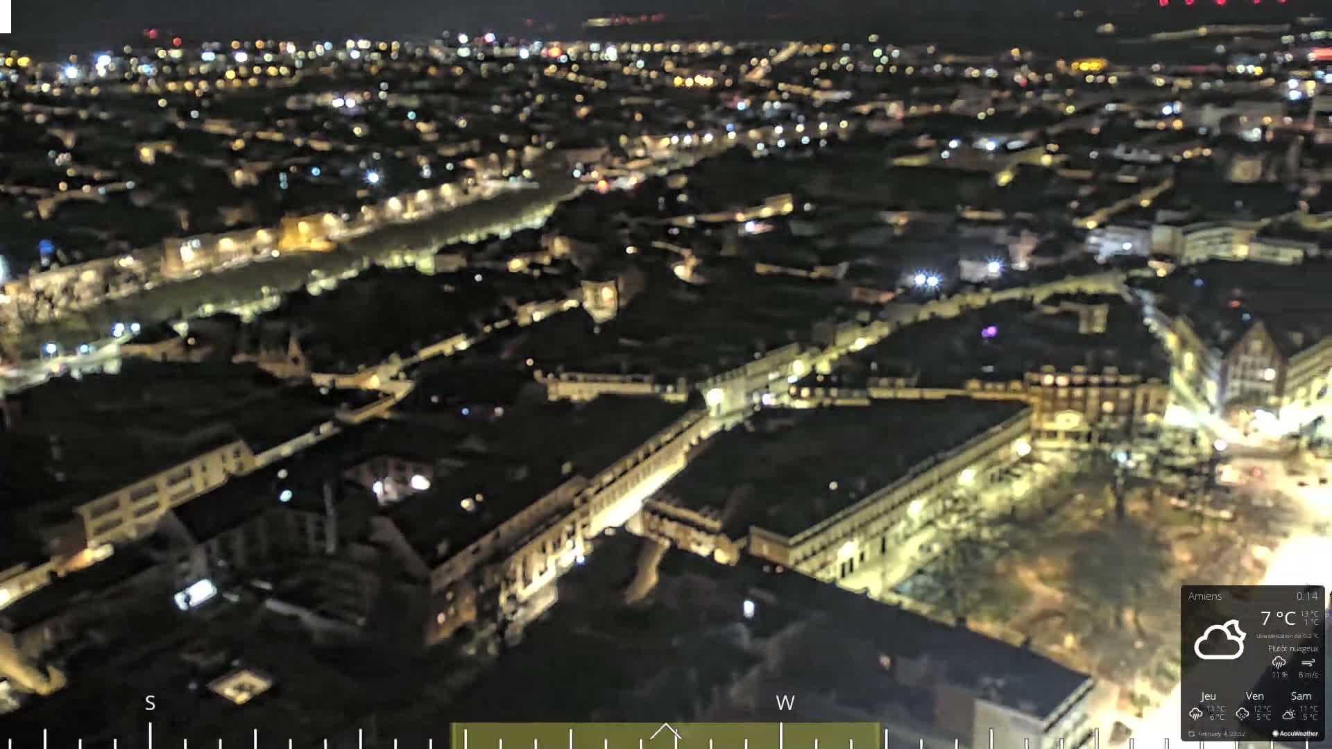 Amiens City Panaromic Skyline PTZ Live Cam - Amiens, Somme, Hauts-de-France, France