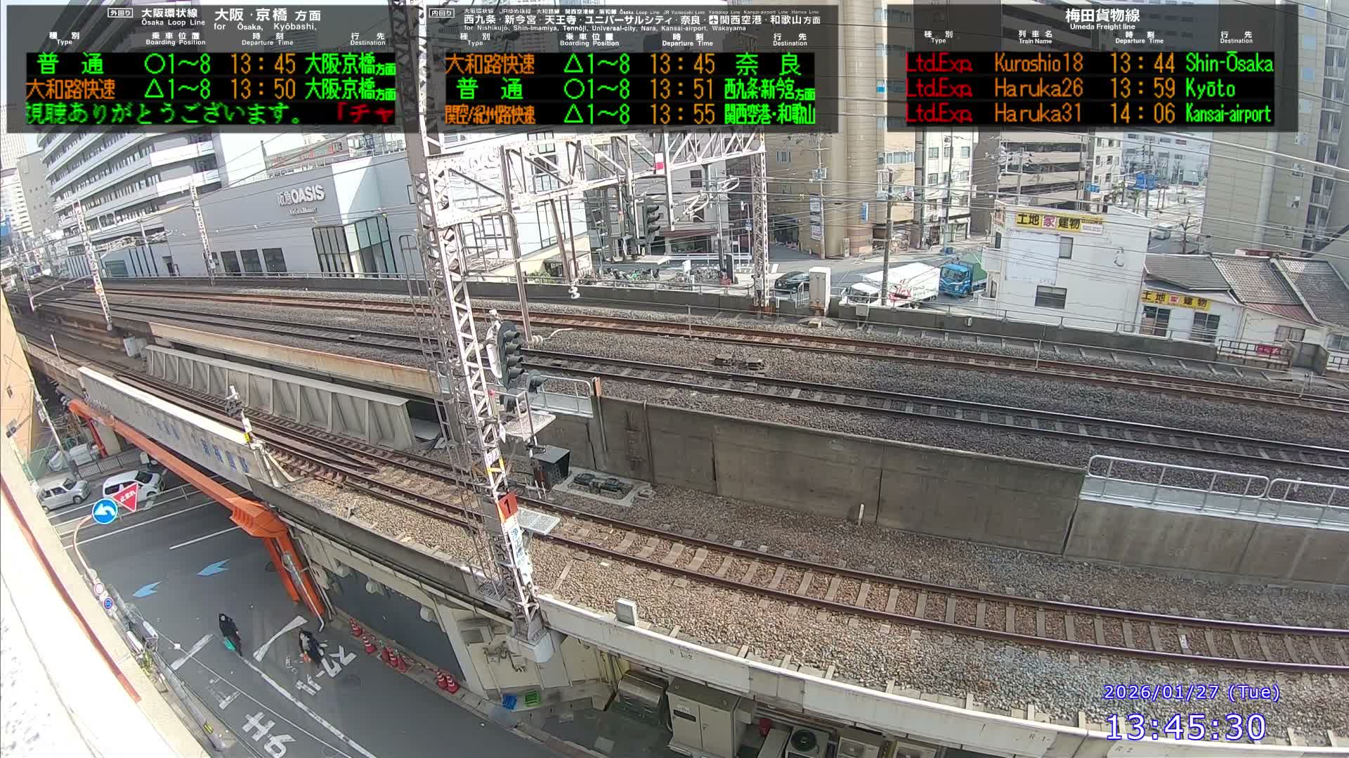Osaka, Fukushima Discrict & Osaka Loop Line JR Fukushima Station Entrance / Exit ( 大阪・福島地区＆大阪環状線 JR福島駅出入口 ) Live Cam - 8 Chome, Fukushima, Fukushima Ward, Osaka, Kansai, Honshu, Japan 
