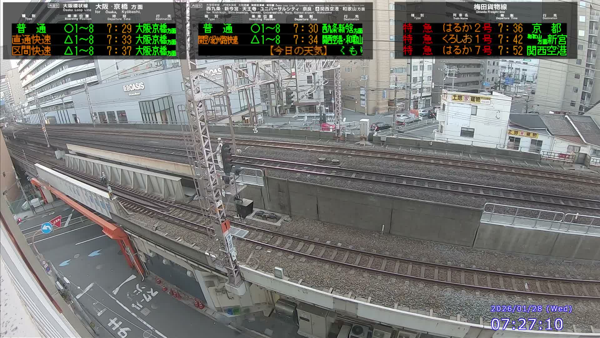 Osaka, Fukushima Discrict & Osaka Loop Line JR Fukushima Station Entrance / Exit ( 大阪・福島地区＆大阪環状線 JR福島駅出入口 ) Live Cam - 8 Chome, Fukushima, Fukushima Ward, Osaka, Kansai, Honshu, Japan 