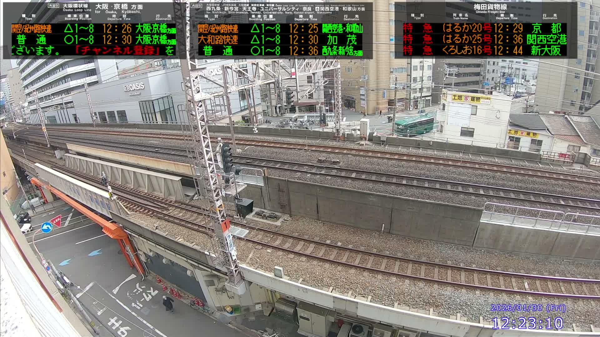 Osaka, Fukushima Discrict & Osaka Loop Line JR Fukushima Station Entrance / Exit ( 大阪・福島地区＆大阪環状線 JR福島駅出入口 ) Live Cam - 8 Chome, Fukushima, Fukushima Ward, Osaka, Kansai, Honshu, Japan 