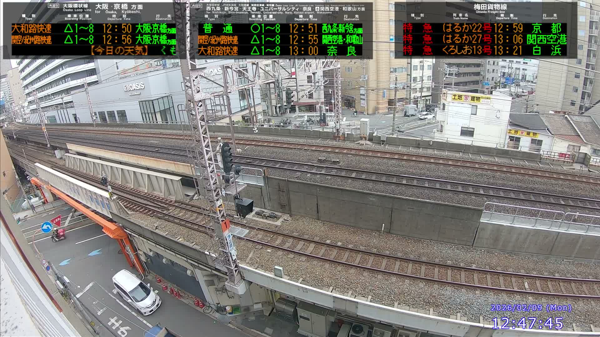 Osaka, Fukushima Discrict & Osaka Loop Line JR Fukushima Station Entrance / Exit ( 大阪・福島地区＆大阪環状線 JR福島駅出入口 ) Live Cam - 8 Chome, Fukushima, Fukushima Ward, Osaka, Kansai, Honshu, Japan 