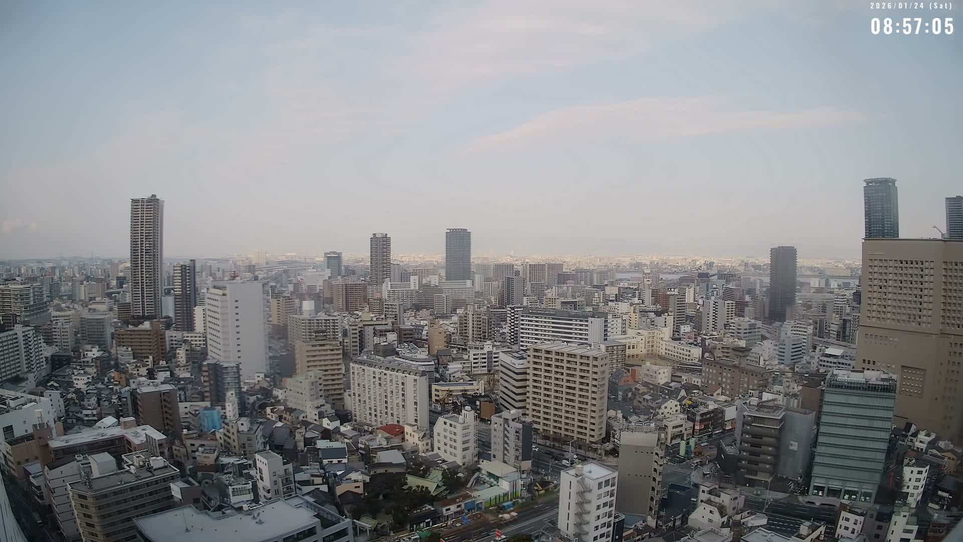 Osaka Downtown Skyline ( 大阪ダウンタウンのスカイライン ) Live Cam - 1 Chome, Fukushima, Fukushima Ward, Osaka, Kansai, Honshu, Japan 