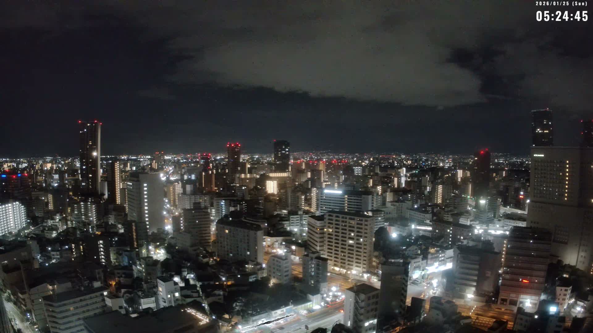 Osaka Downtown Skyline ( 大阪ダウンタウンのスカイライン ) Live Cam - 1 Chome, Fukushima, Fukushima Ward, Osaka, Kansai, Honshu, Japan 