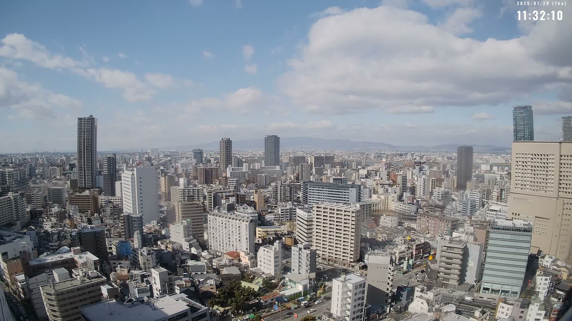 Osaka Downtown Skyline ( 大阪ダウンタウンのスカイライン ) Live Cam - 1 Chome, Fukushima, Fukushima Ward, Osaka, Kansai, Honshu, Japan 