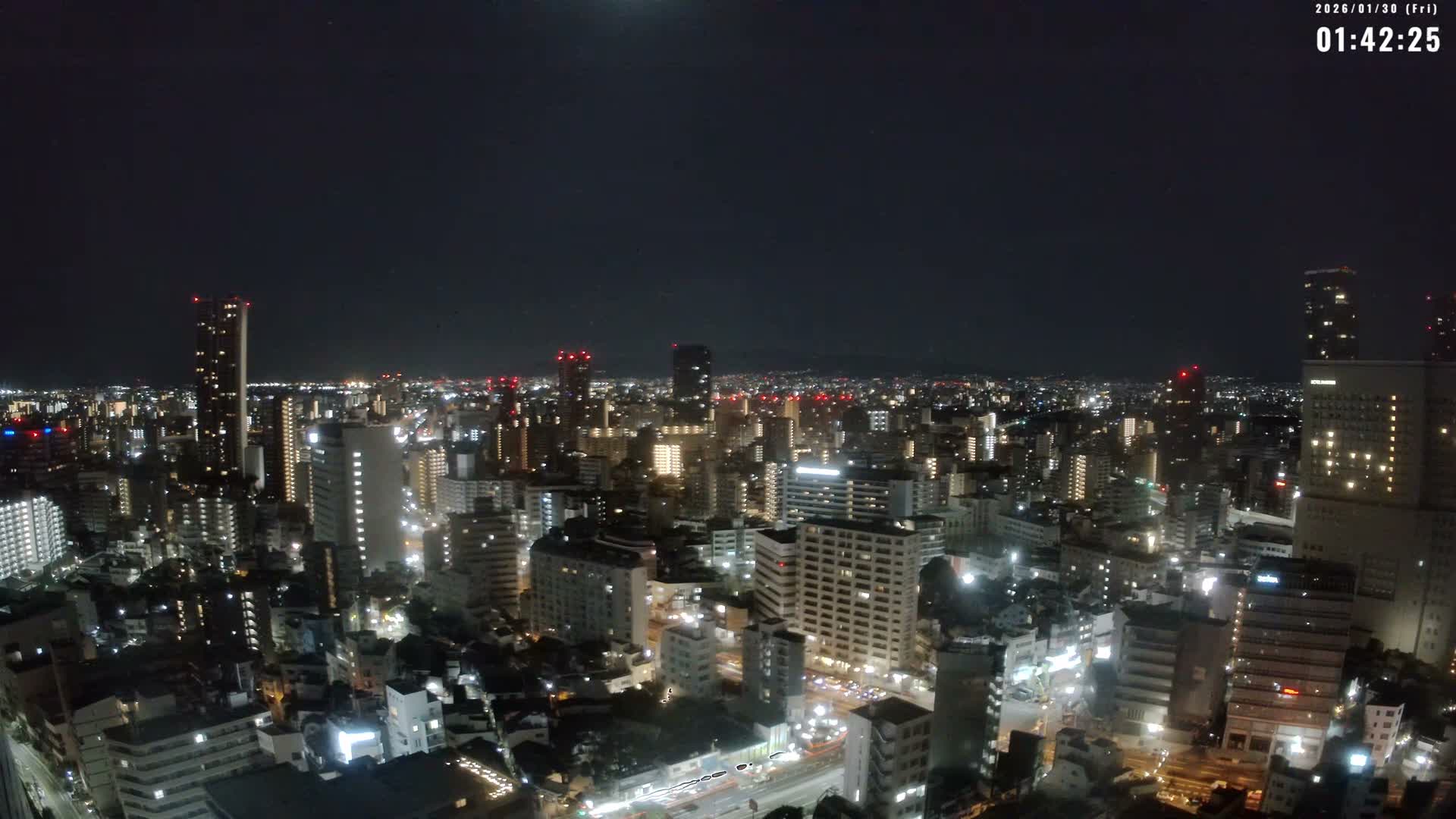 Osaka Downtown Skyline ( 大阪ダウンタウンのスカイライン ) Live Cam - 1 Chome, Fukushima, Fukushima Ward, Osaka, Kansai, Honshu, Japan 