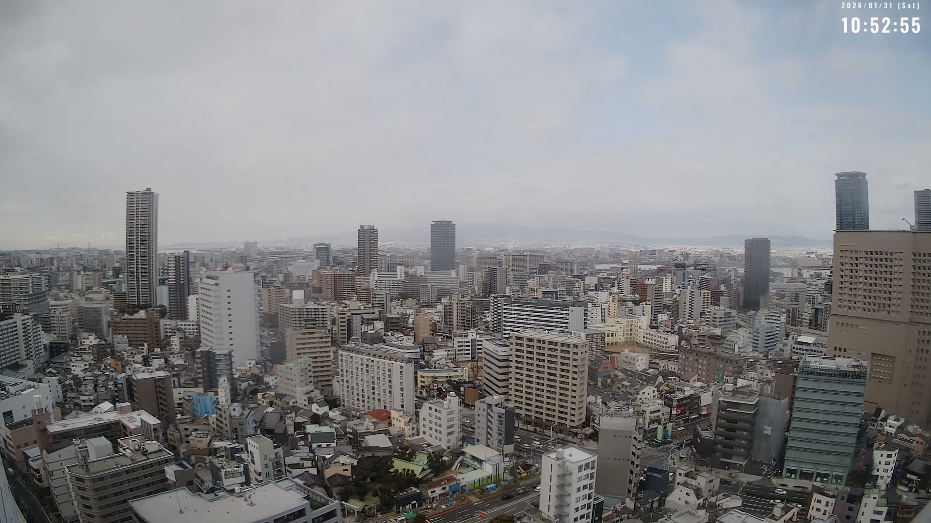 Osaka Downtown Skyline ( 大阪ダウンタウンのスカイライン ) Live Cam - 1 Chome, Fukushima, Fukushima Ward, Osaka, Kansai, Honshu, Japan 