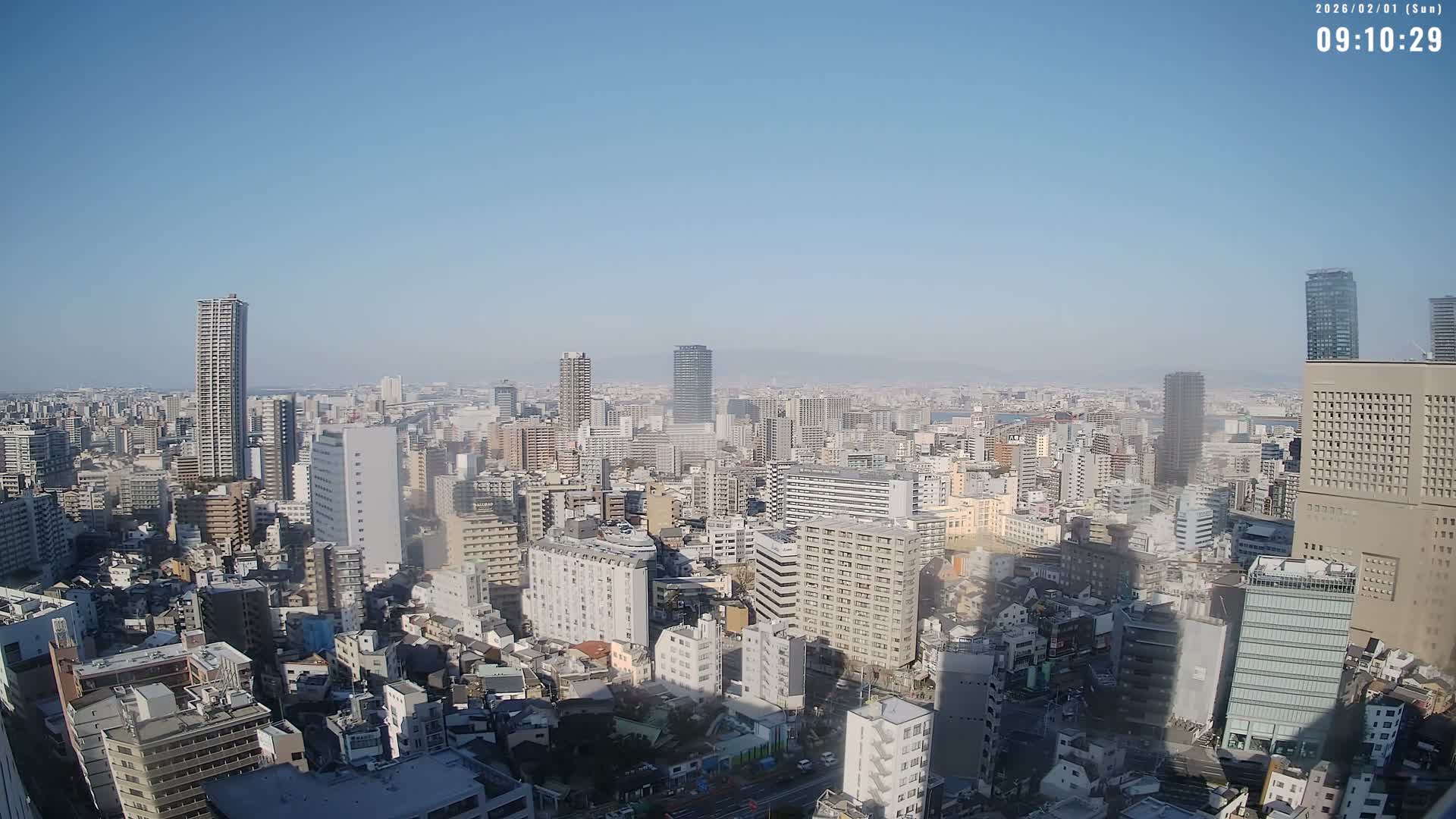 Osaka Downtown Skyline ( 大阪ダウンタウンのスカイライン ) Live Cam - 1 Chome, Fukushima, Fukushima Ward, Osaka, Kansai, Honshu, Japan 