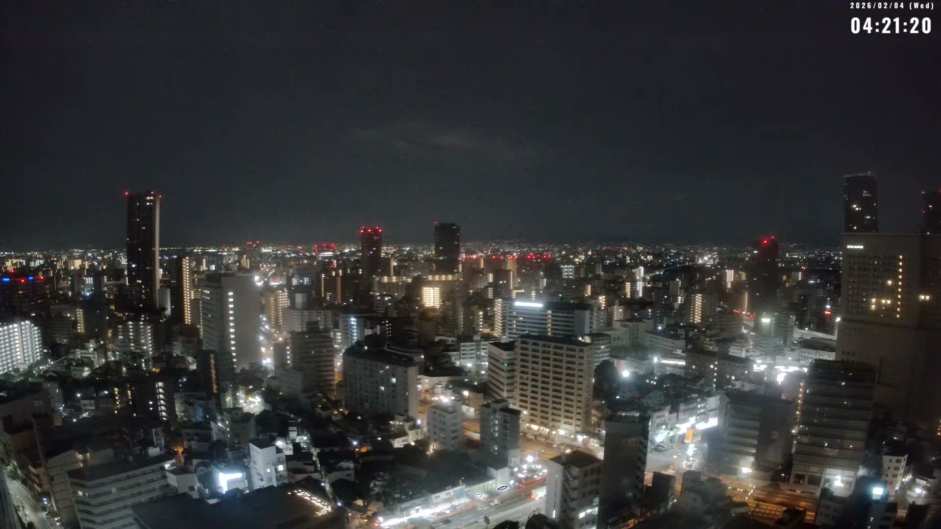 Osaka Downtown Skyline ( 大阪ダウンタウンのスカイライン ) Live Cam - 1 Chome, Fukushima, Fukushima Ward, Osaka, Kansai, Honshu, Japan 