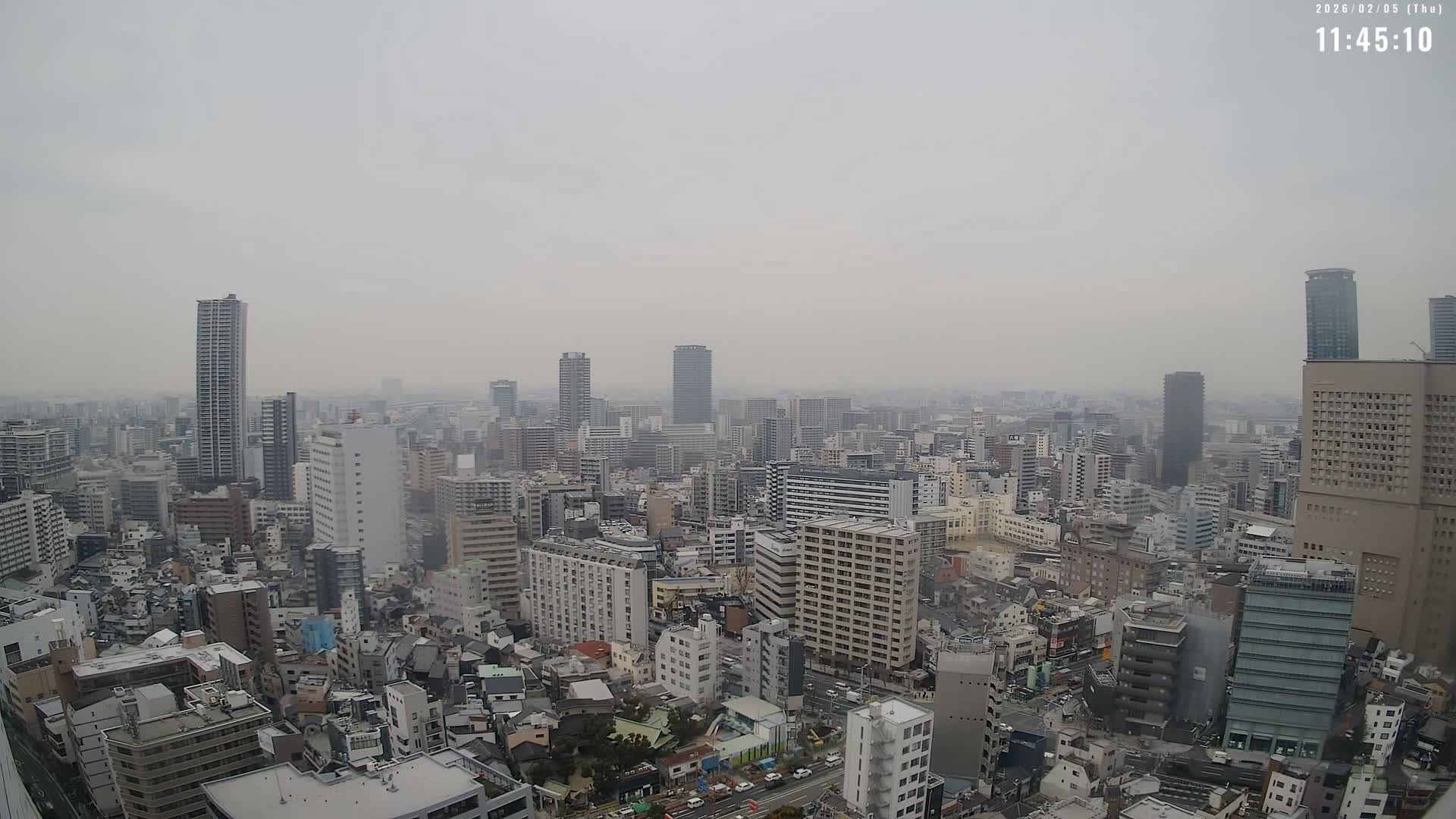 Osaka Downtown Skyline ( 大阪ダウンタウンのスカイライン ) Live Cam - 1 Chome, Fukushima, Fukushima Ward, Osaka, Kansai, Honshu, Japan 