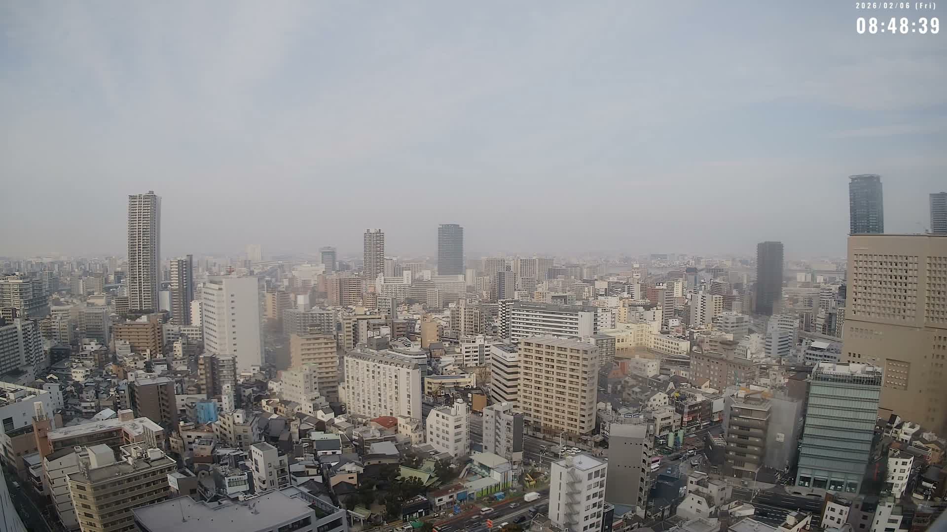 Osaka Downtown Skyline ( 大阪ダウンタウンのスカイライン ) Live Cam - 1 Chome, Fukushima, Fukushima Ward, Osaka, Kansai, Honshu, Japan 