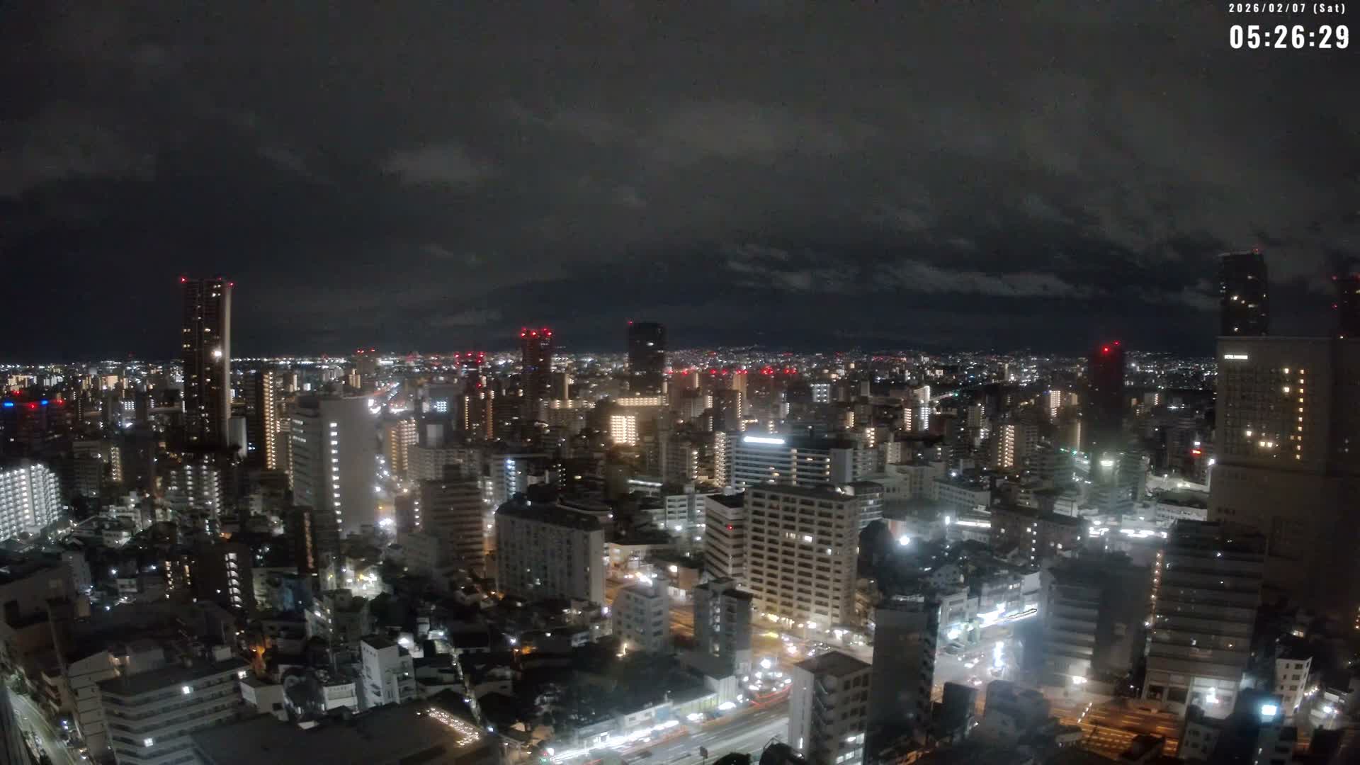 Osaka Downtown Skyline ( 大阪ダウンタウンのスカイライン ) Live Cam - 1 Chome, Fukushima, Fukushima Ward, Osaka, Kansai, Honshu, Japan 