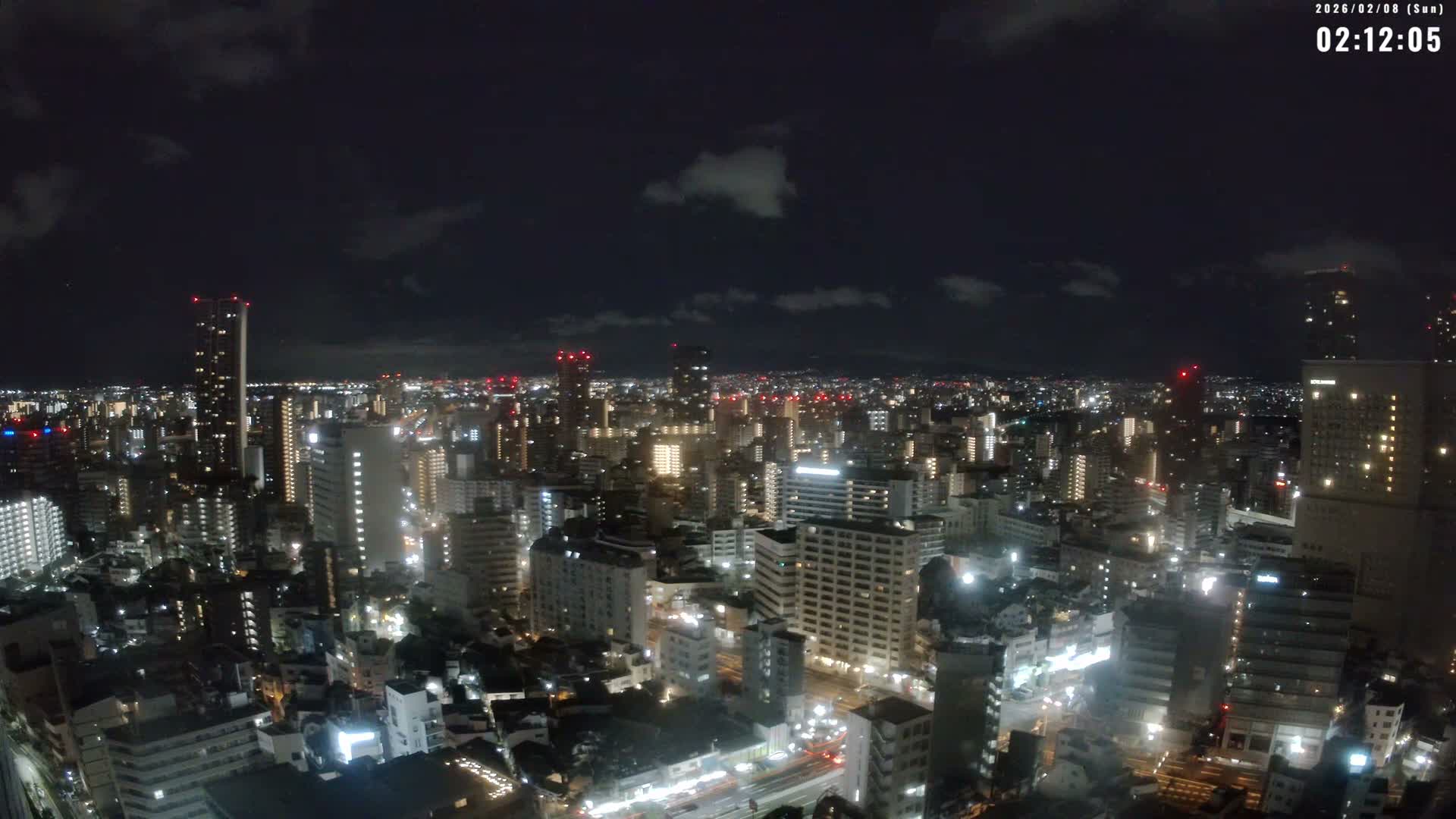 Osaka Downtown Skyline ( 大阪ダウンタウンのスカイライン ) Live Cam - 1 Chome, Fukushima, Fukushima Ward, Osaka, Kansai, Honshu, Japan 