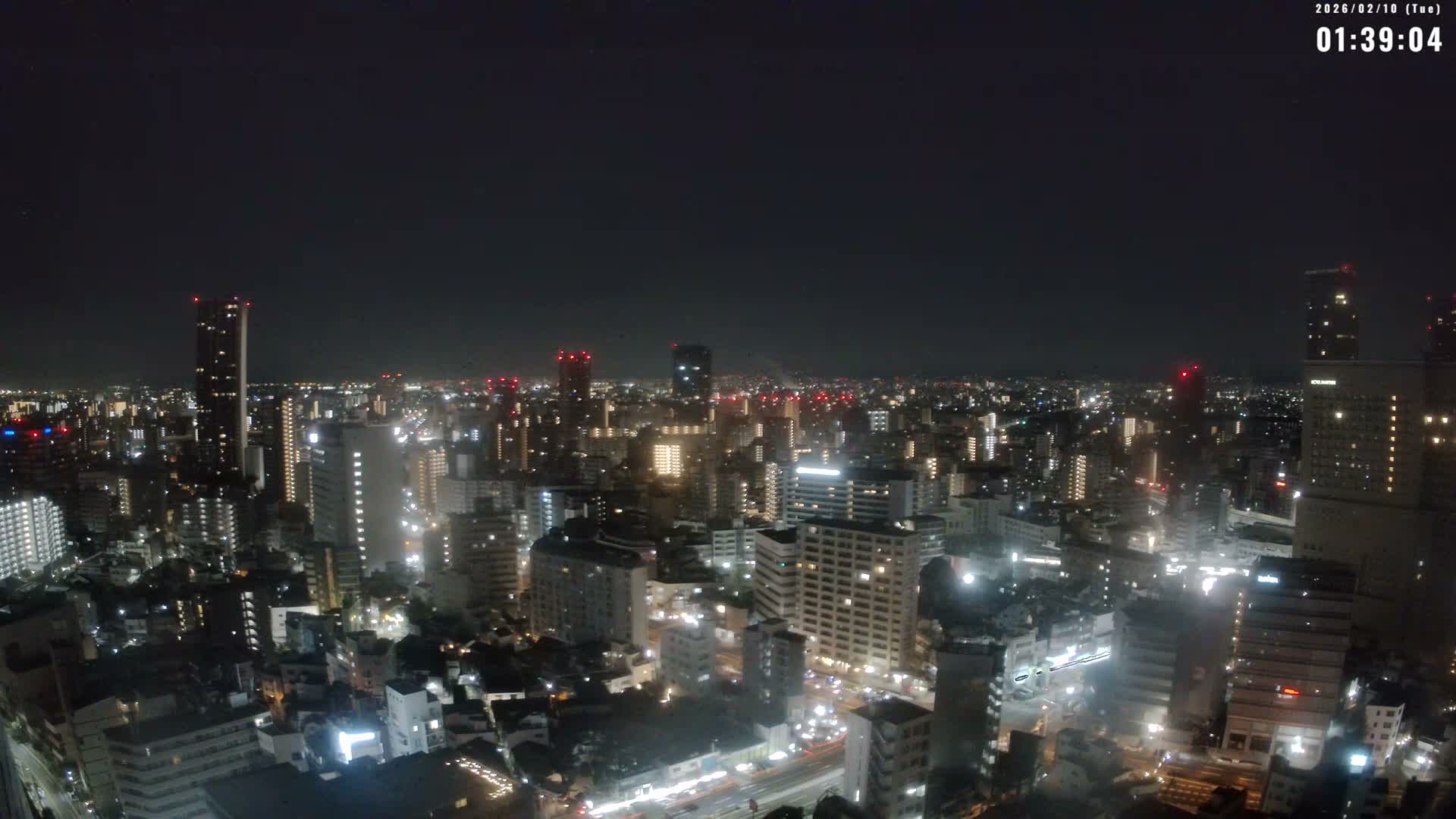 Osaka Downtown Skyline ( 大阪ダウンタウンのスカイライン ) Live Cam - 1 Chome, Fukushima, Fukushima Ward, Osaka, Kansai, Honshu, Japan 