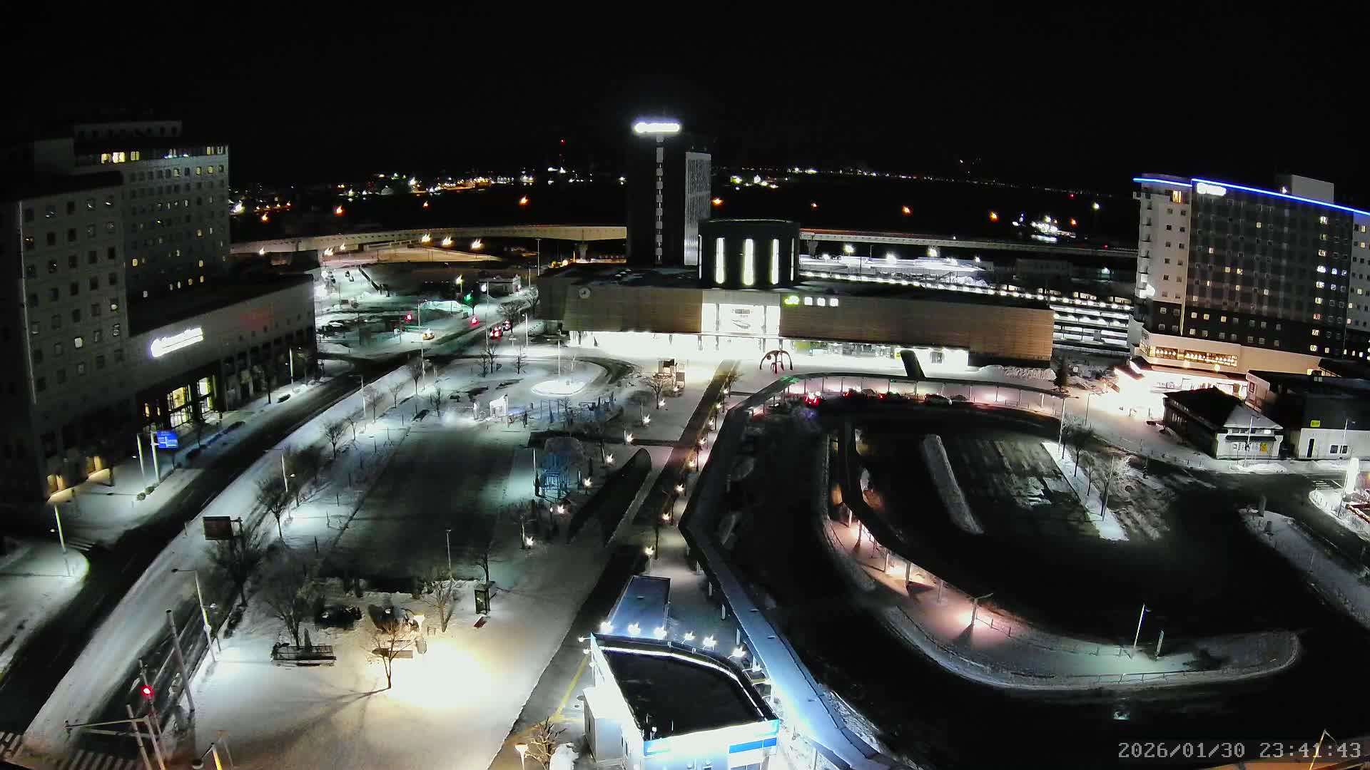 Hakodate, Hakodate Station Square &  Port Of Hakodate Bay ( 函館、函館駅前広場、函館湾 )Live Cam - Wakamatsucho, Hakodate, Oshima, Hokkaido, Japan