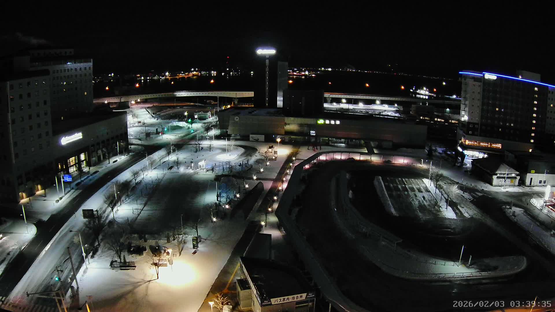 Hakodate, Hakodate Station Square &  Port Of Hakodate Bay ( 函館、函館駅前広場、函館湾 )Live Cam - Wakamatsucho, Hakodate, Oshima, Hokkaido, Japan