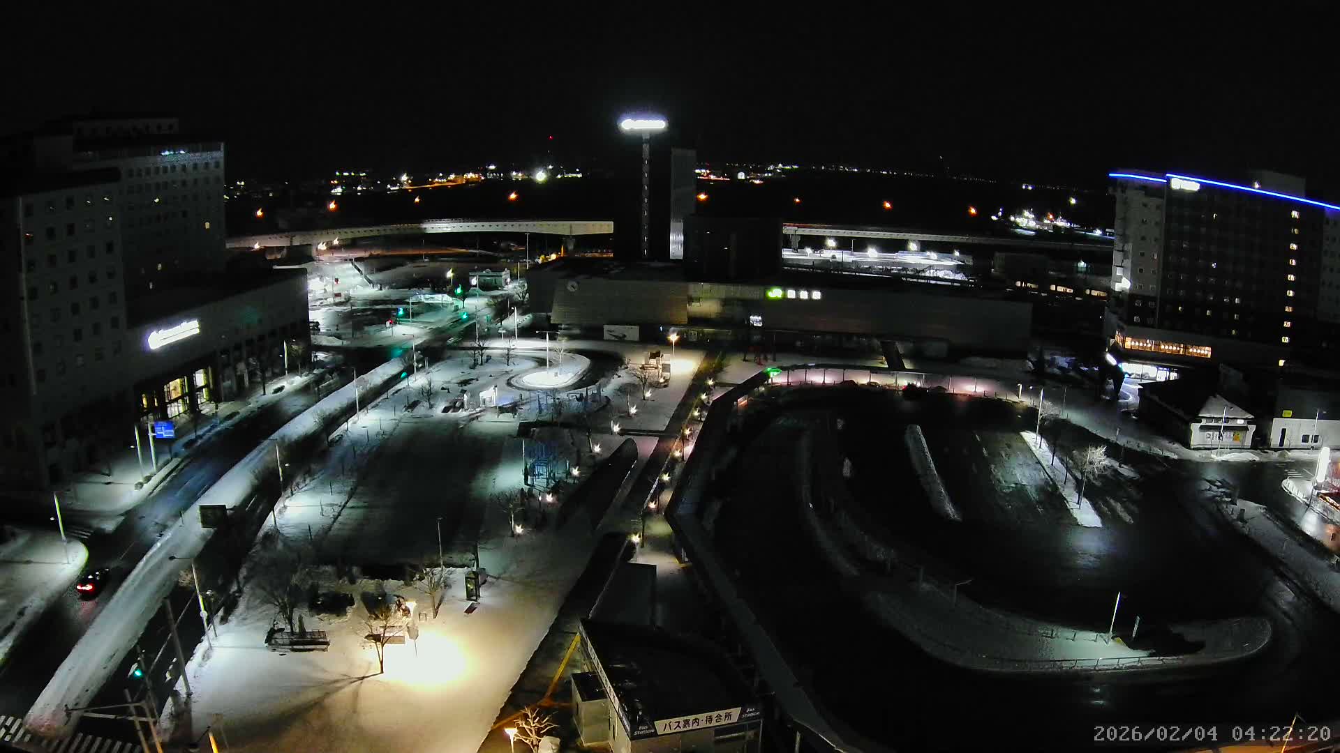 Hakodate, Hakodate Station Square &  Port Of Hakodate Bay ( 函館、函館駅前広場、函館湾 )Live Cam - Wakamatsucho, Hakodate, Oshima, Hokkaido, Japan