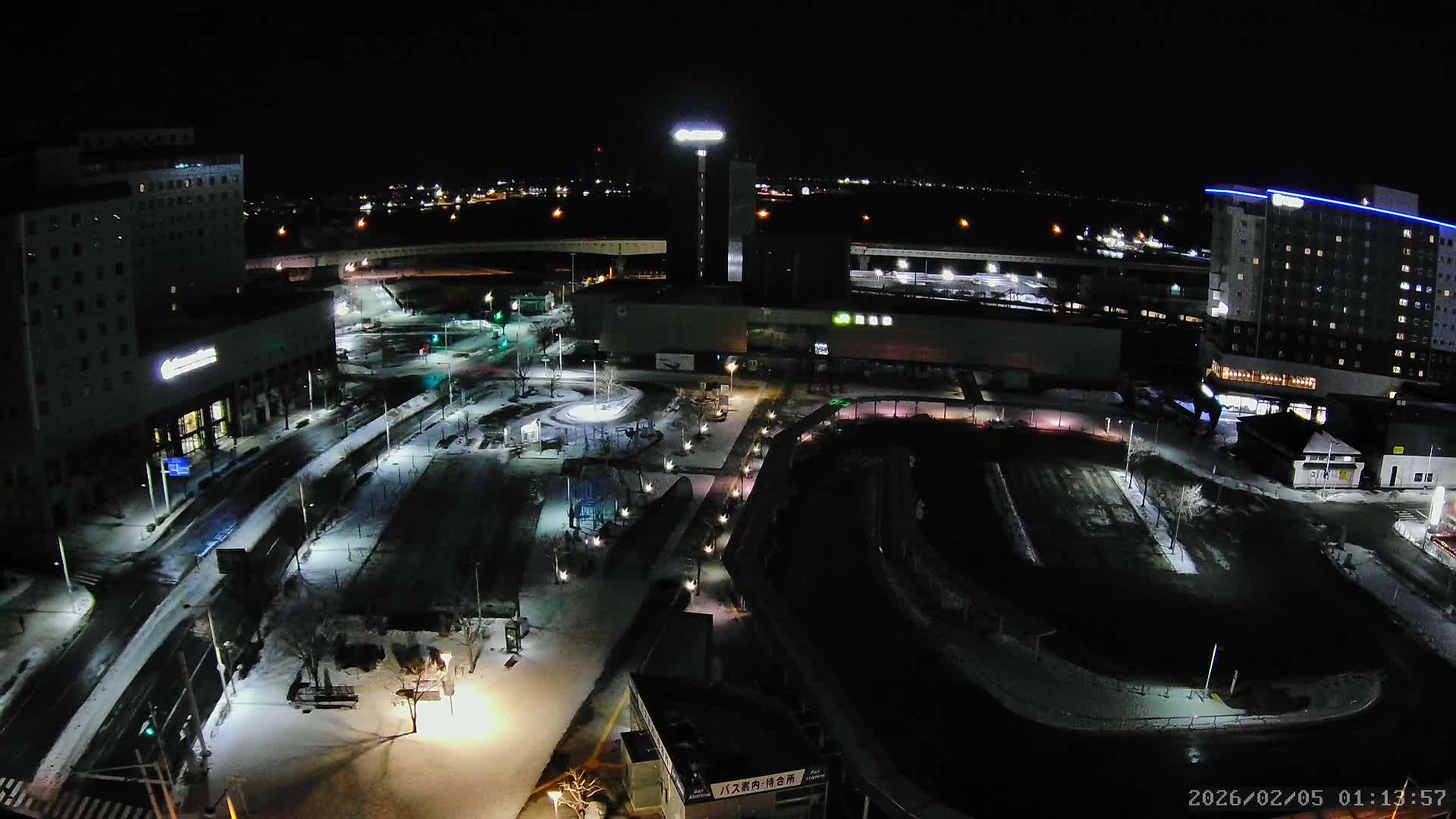 Hakodate, Hakodate Station Square &  Port Of Hakodate Bay ( 函館、函館駅前広場、函館湾 )Live Cam - Wakamatsucho, Hakodate, Oshima, Hokkaido, Japan