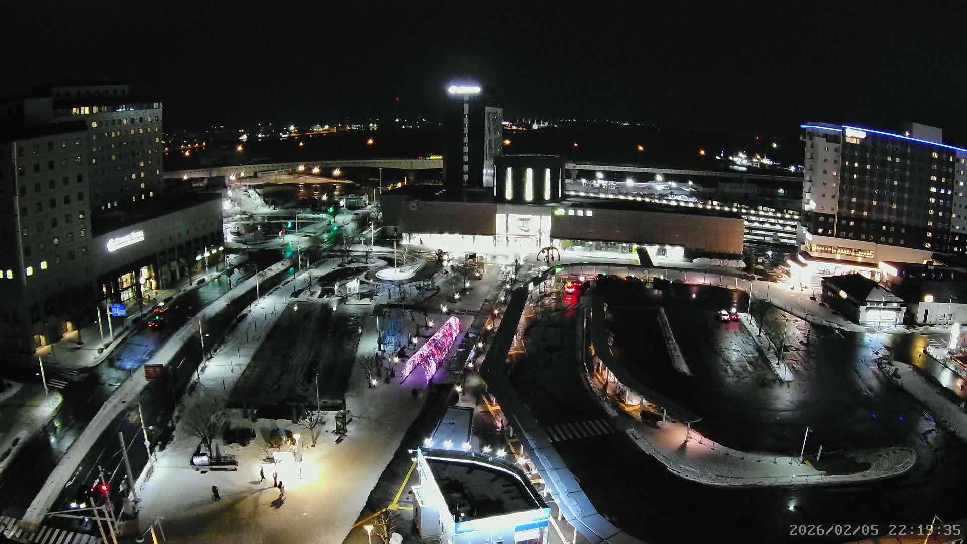 Hakodate, Hakodate Station Square &  Port Of Hakodate Bay ( 函館、函館駅前広場、函館湾 )Live Cam - Wakamatsucho, Hakodate, Oshima, Hokkaido, Japan
