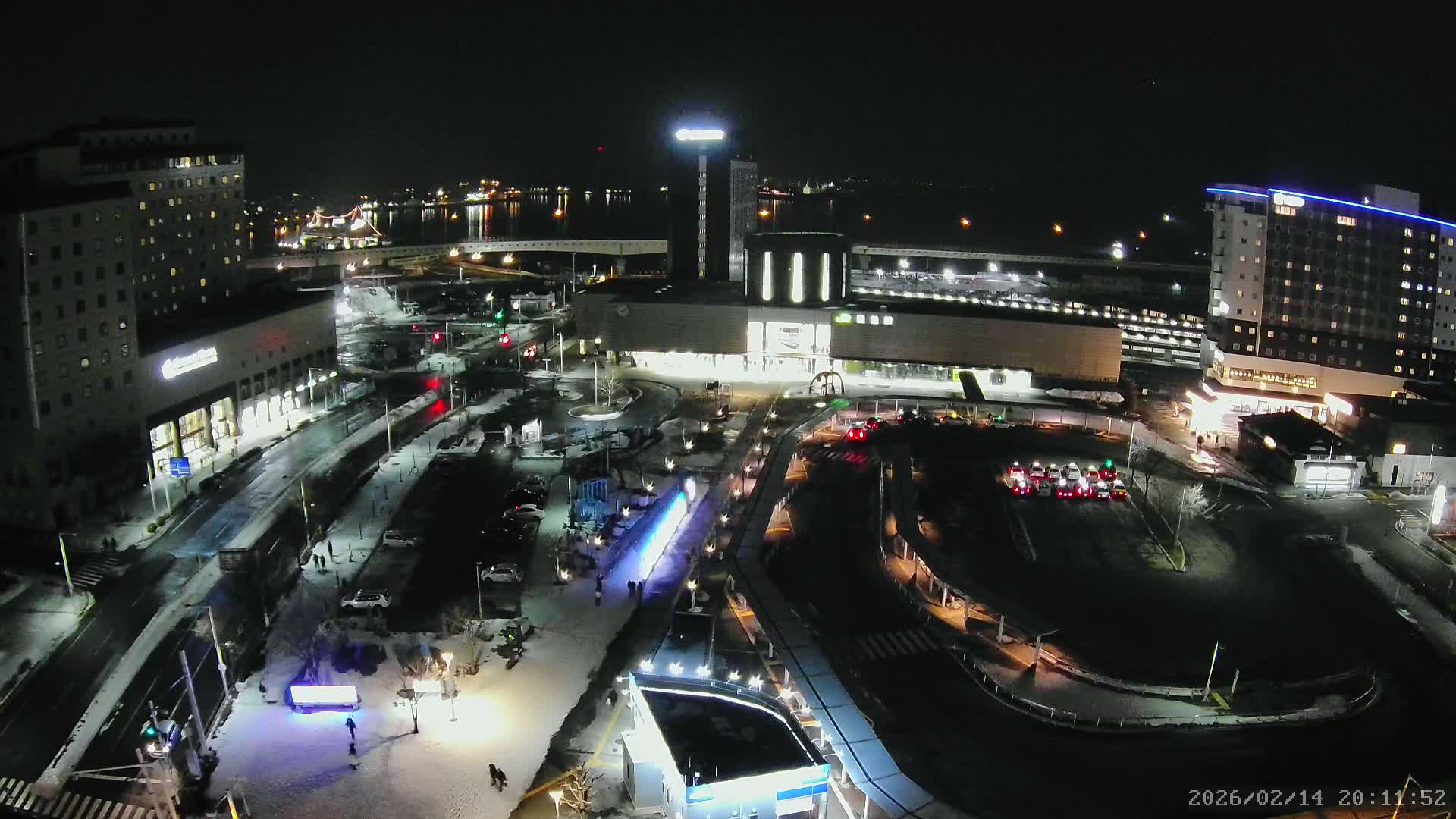 Hakodate, Hakodate Station Square &  Port Of Hakodate Bay ( 函館、函館駅前広場、函館湾 )Live Cam - Wakamatsucho, Hakodate, Oshima, Hokkaido, Japan