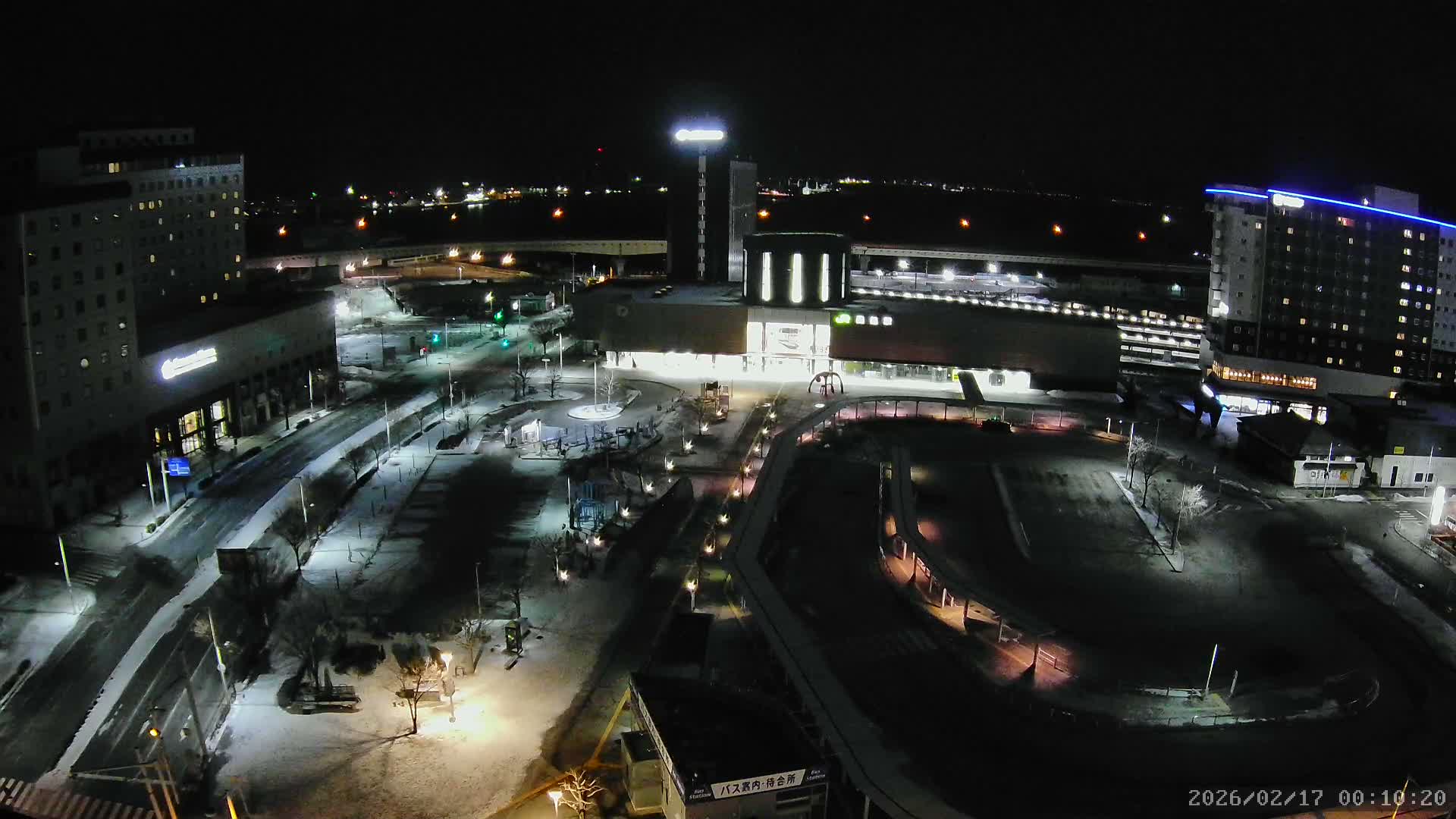 Hakodate, Hakodate Station Square &  Port Of Hakodate Bay ( 函館、函館駅前広場、函館湾 )Live Cam - Wakamatsucho, Hakodate, Oshima, Hokkaido, Japan