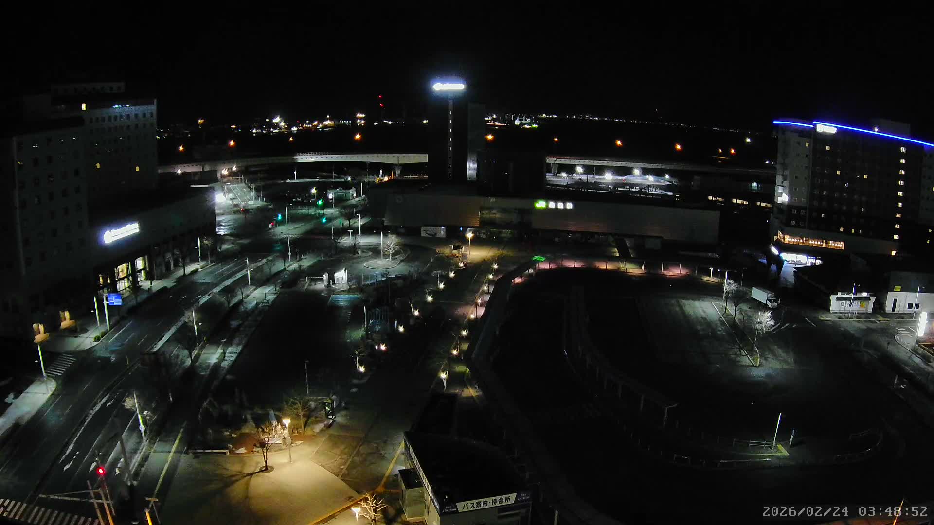 Hakodate, Hakodate Station Square &  Port Of Hakodate Bay ( 函館、函館駅前広場、函館湾 )Live Cam - Wakamatsucho, Hakodate, Oshima, Hokkaido, Japan
