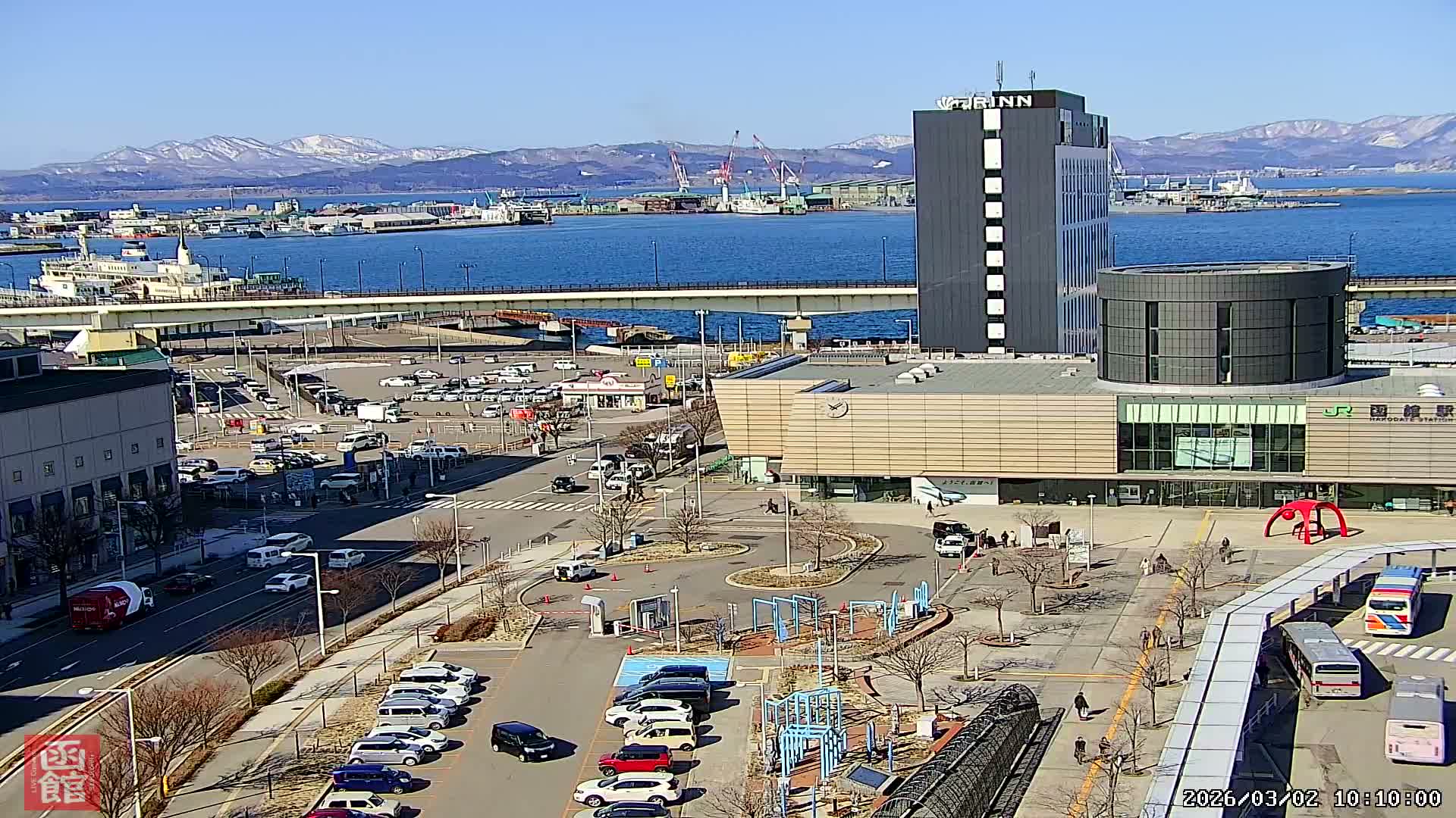 Hokkaido, Hakodate City Skyline PTZ 360 ( 北海道、函館市街地スカイライン ) Live Cam  - Wakamatsucho, Hakodate, Oshima, Hokkaido, Japan