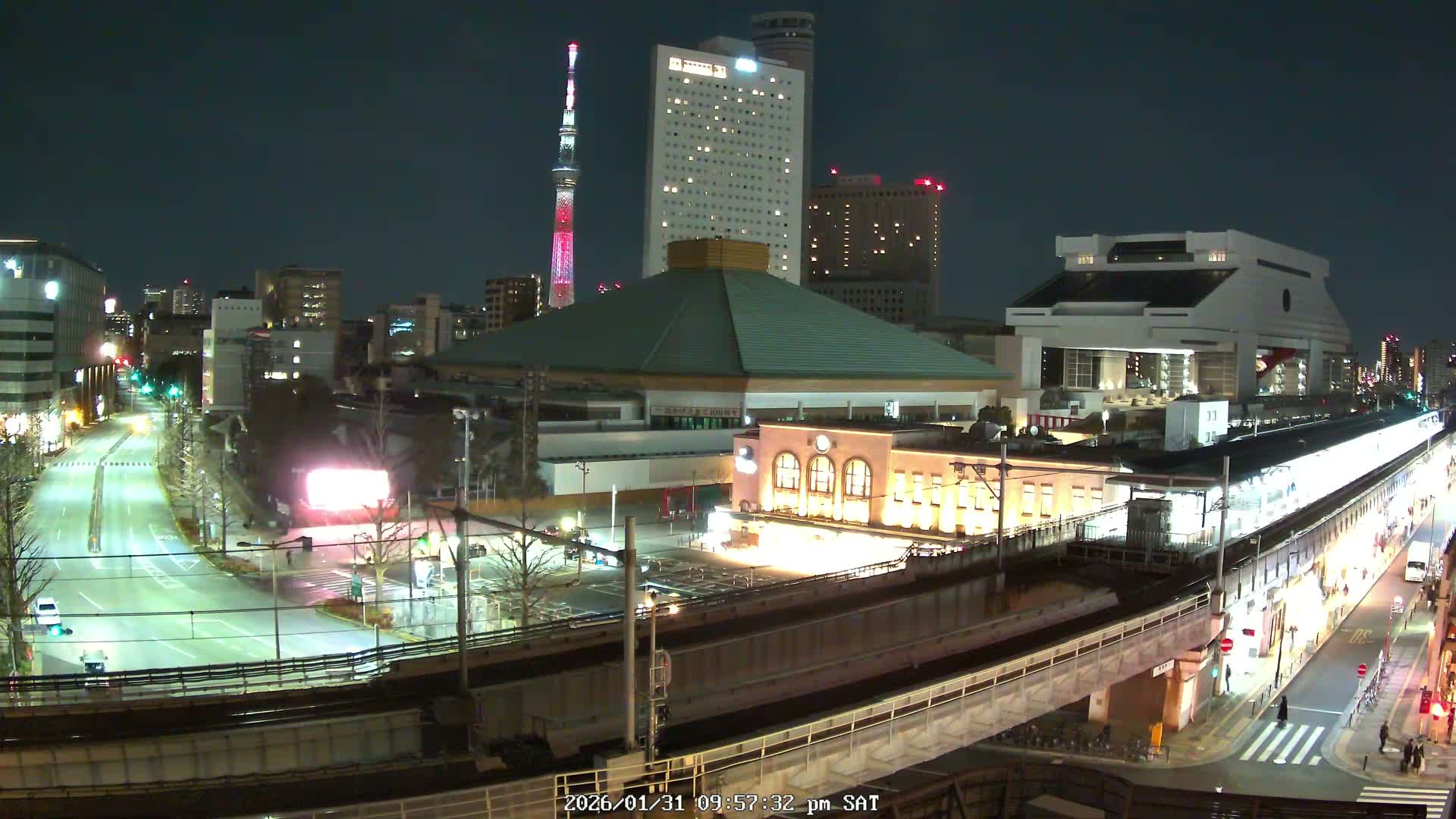 Tokyo, Sumida, Ryogoku Kokugikan Sumo Arena Museum & Yokoami Town ( 東京・墨田区両国国技館・横網町 ) Live Cam - 2 Chome, Ryogoku, Sumida-ku, Tokyo, Kantō, Honshu, Japan