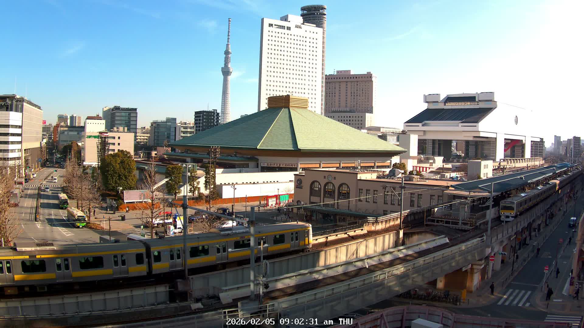 Tokyo, Sumida, Ryogoku Kokugikan Sumo Arena Museum & Yokoami Town ( 東京・墨田区両国国技館・横網町 ) Live Cam - 2 Chome, Ryogoku, Sumida-ku, Tokyo, Kantō, Honshu, Japan
