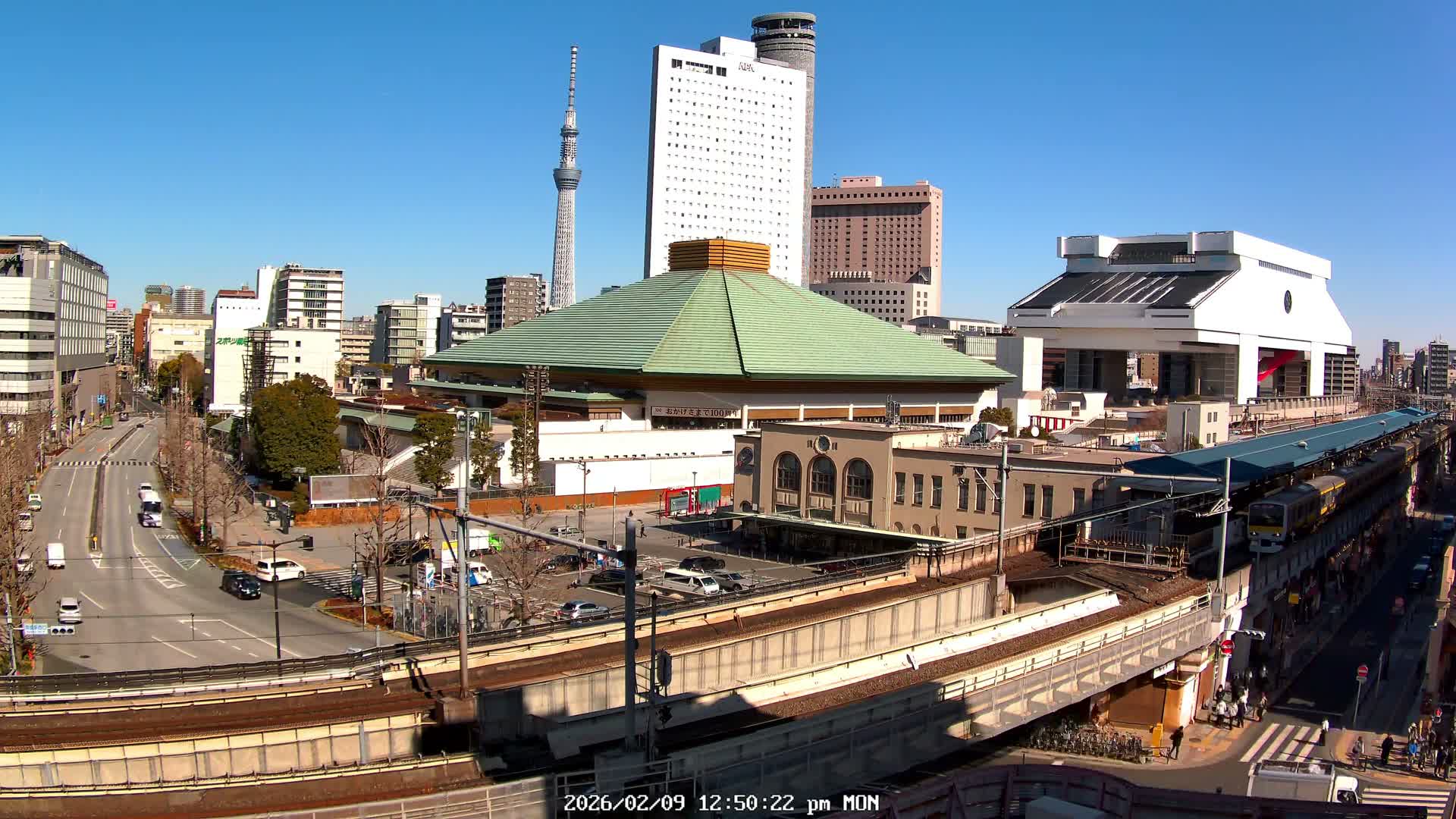 Tokyo, Sumida, Ryogoku Kokugikan Sumo Arena Museum & Yokoami Town ( 東京・墨田区両国国技館・横網町 ) Live Cam - 2 Chome, Ryogoku, Sumida-ku, Tokyo, Kantō, Honshu, Japan