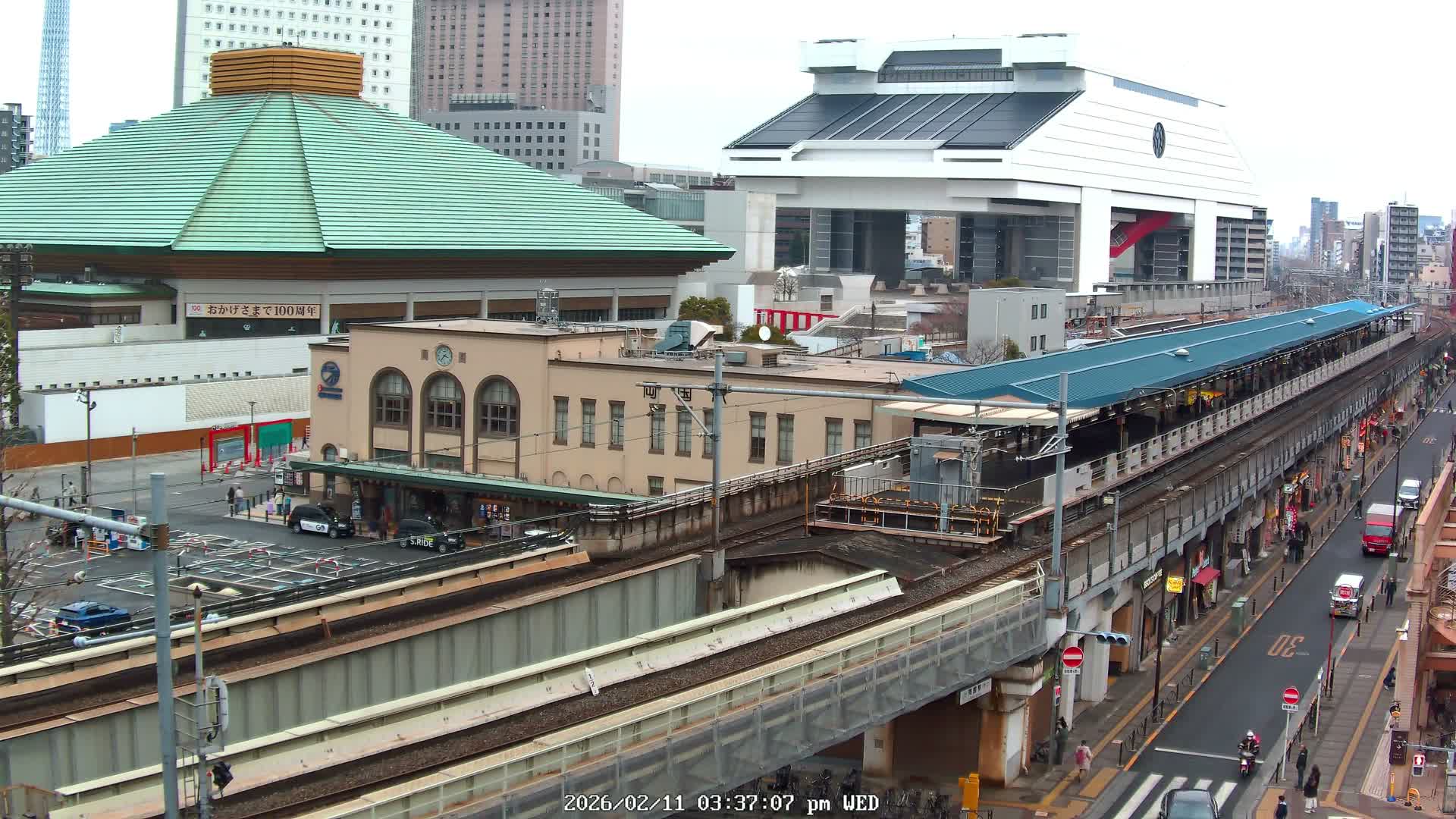 Tokyo, Sumida, Ryogoku Kokugikan Sumo Arena Museum & Yokoami Town ( 東京・墨田区両国国技館・横網町 ) Live Cam - 2 Chome, Ryogoku, Sumida-ku, Tokyo, Kantō, Honshu, Japan