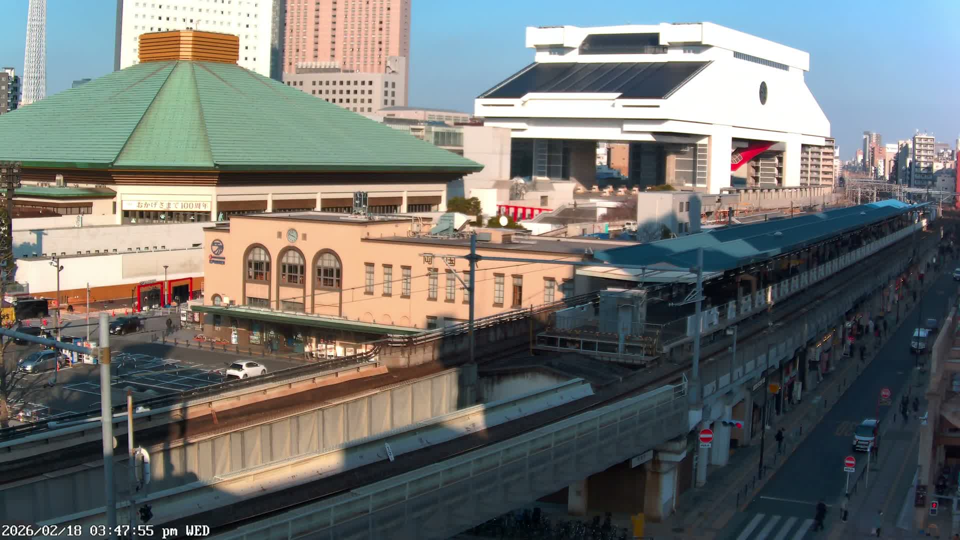 Tokyo, Sumida, Ryogoku Kokugikan Sumo Arena Museum & Yokoami Town ( 東京・墨田区両国国技館・横網町 ) Live Cam - 2 Chome, Ryogoku, Sumida-ku, Tokyo, Kantō, Honshu, Japan