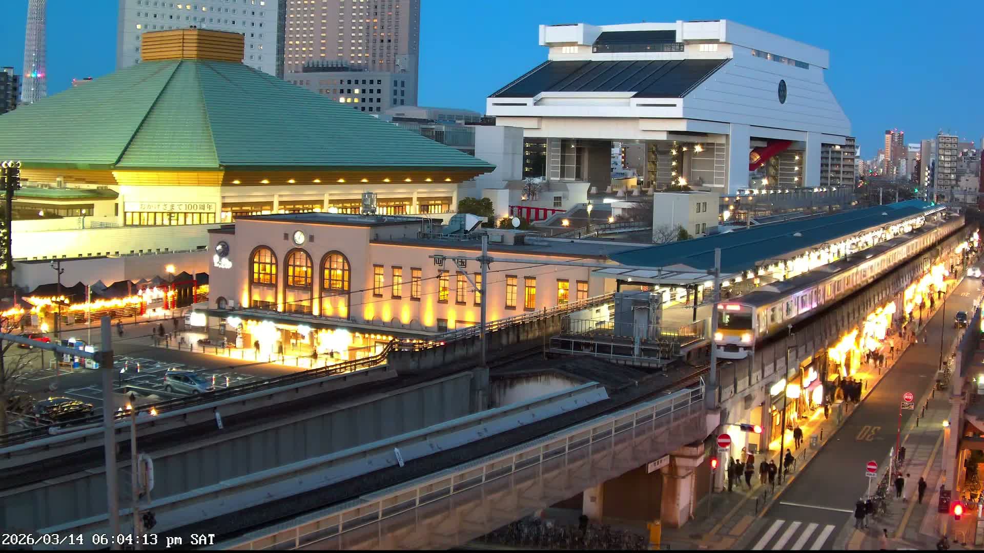 Tokyo, Sumida, Ryogoku Kokugikan Sumo Arena Museum & Yokoami Town ( 東京・墨田区両国国技館・横網町 ) Live Cam - 2 Chome, Ryogoku, Sumida-ku, Tokyo, Kantō, Honshu, Japan