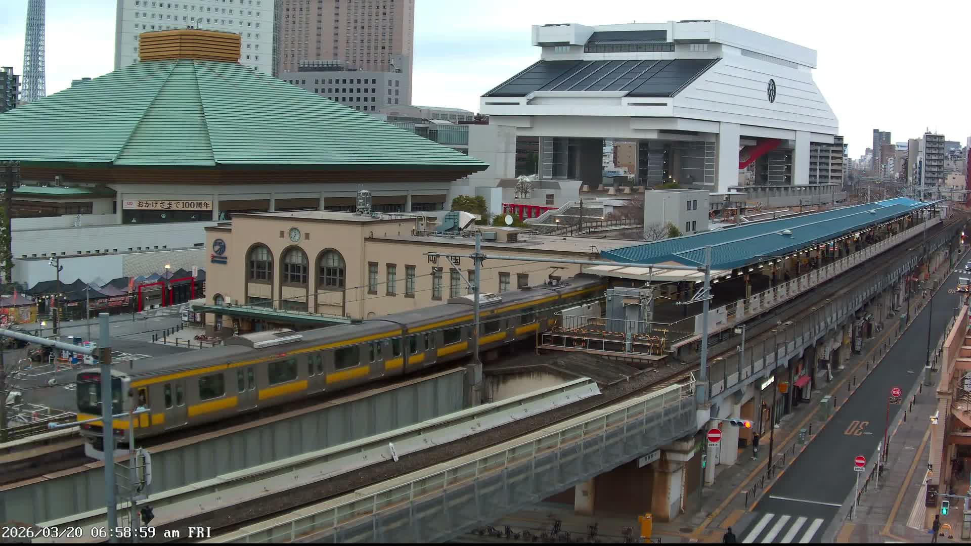 Tokyo, Sumida, Ryogoku Kokugikan Sumo Arena Museum & Yokoami Town ( 東京・墨田区両国国技館・横網町 ) Live Cam - 2 Chome, Ryogoku, Sumida-ku, Tokyo, Kantō, Honshu, Japan